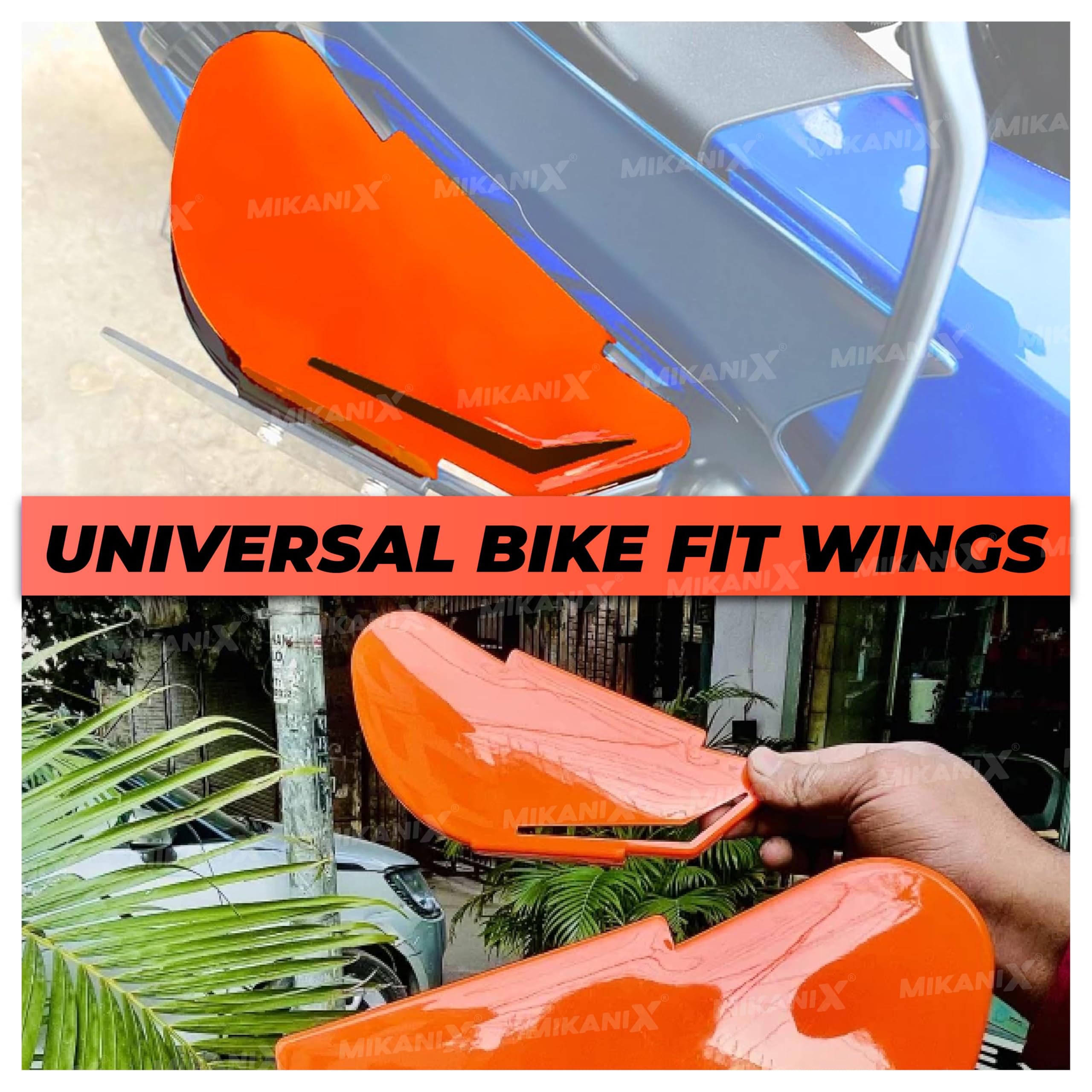 MIKANIX R15 V3 / V4, Ninja, CBR, RR310, KTM RC Bike Side Wings/Winglet Pro Canard Bike Fairing Kit (Pack of 2)