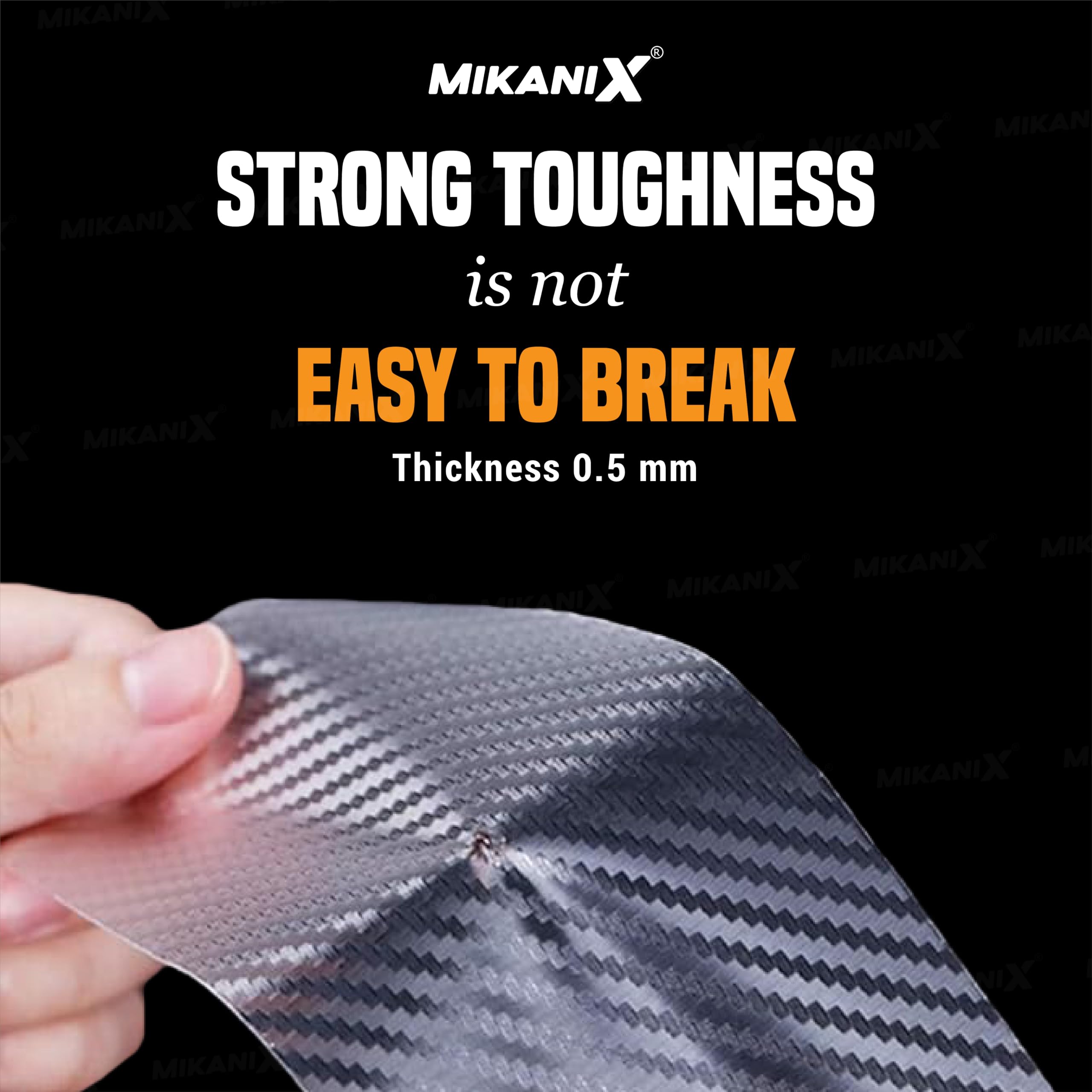 MIKANIX Carbon Fibre High Gloss Anti Scratch Strips Protection Tape, Film Tape Car Door Edge Guard Sticker Universal Car Door, Bumper Protector Strip