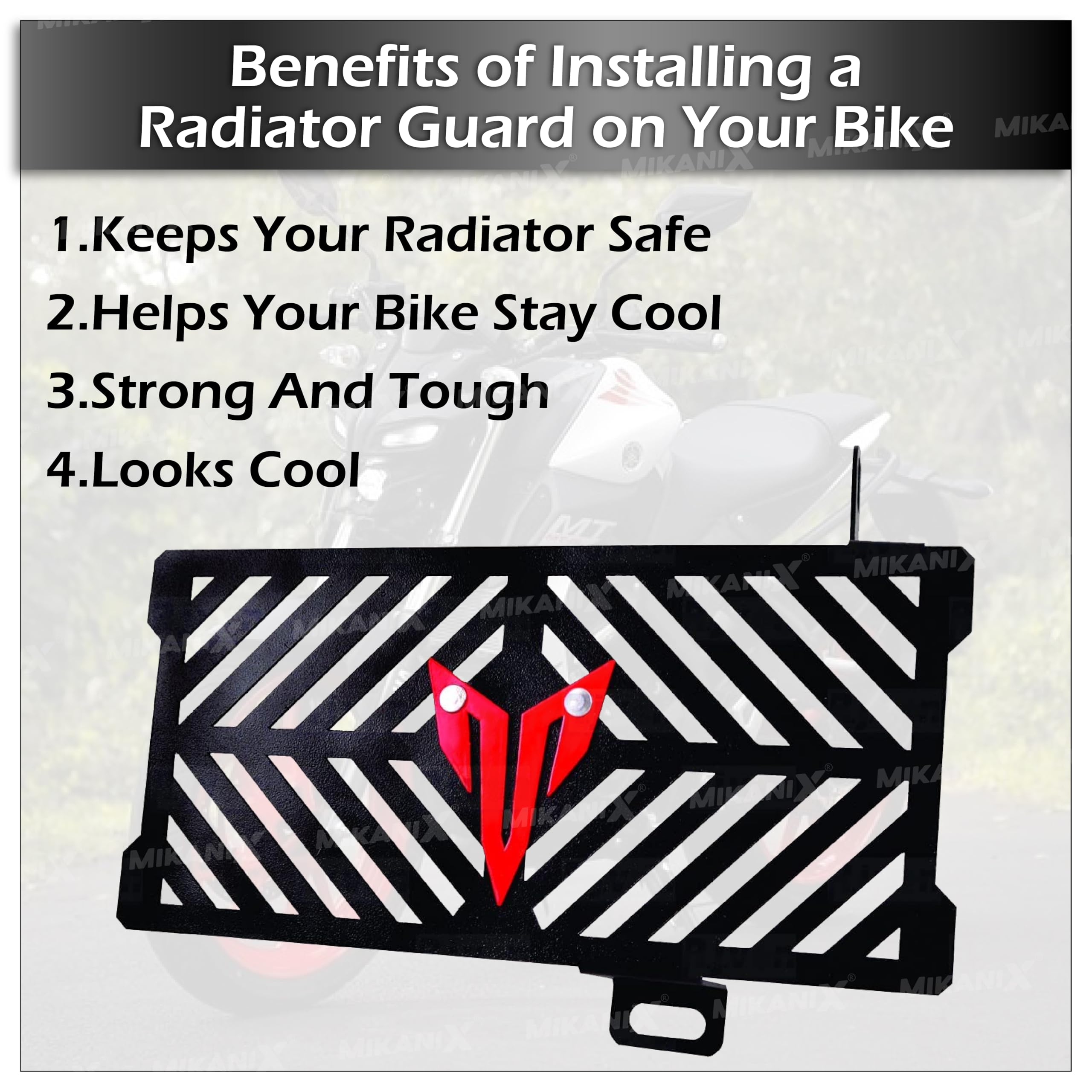 MIKANIX MT 15 Bike Stainless Steel Radiator Guard Protector Grill Cover Bike Crash Guard For Yamaha MT 15