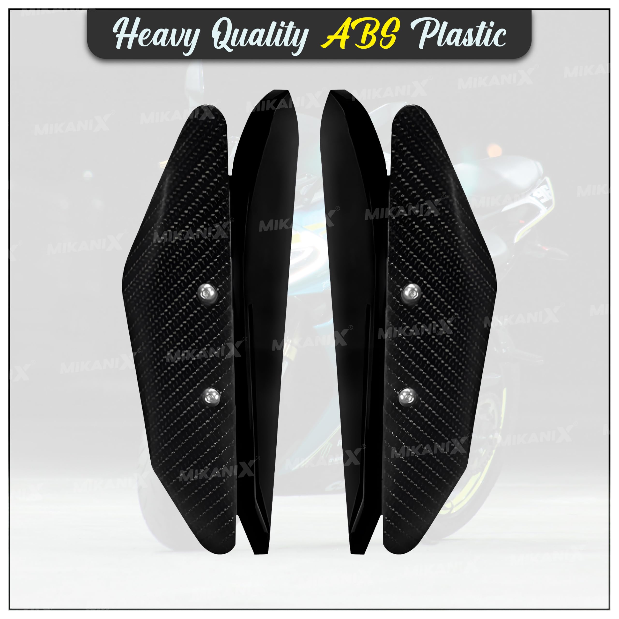 MIKANIX R15 V3 / V4, Ninja, CBR, RR310, KTM RC Bike Side Wings/Winglet Pro Canard Bike Fairing Kit (Pack of 2)