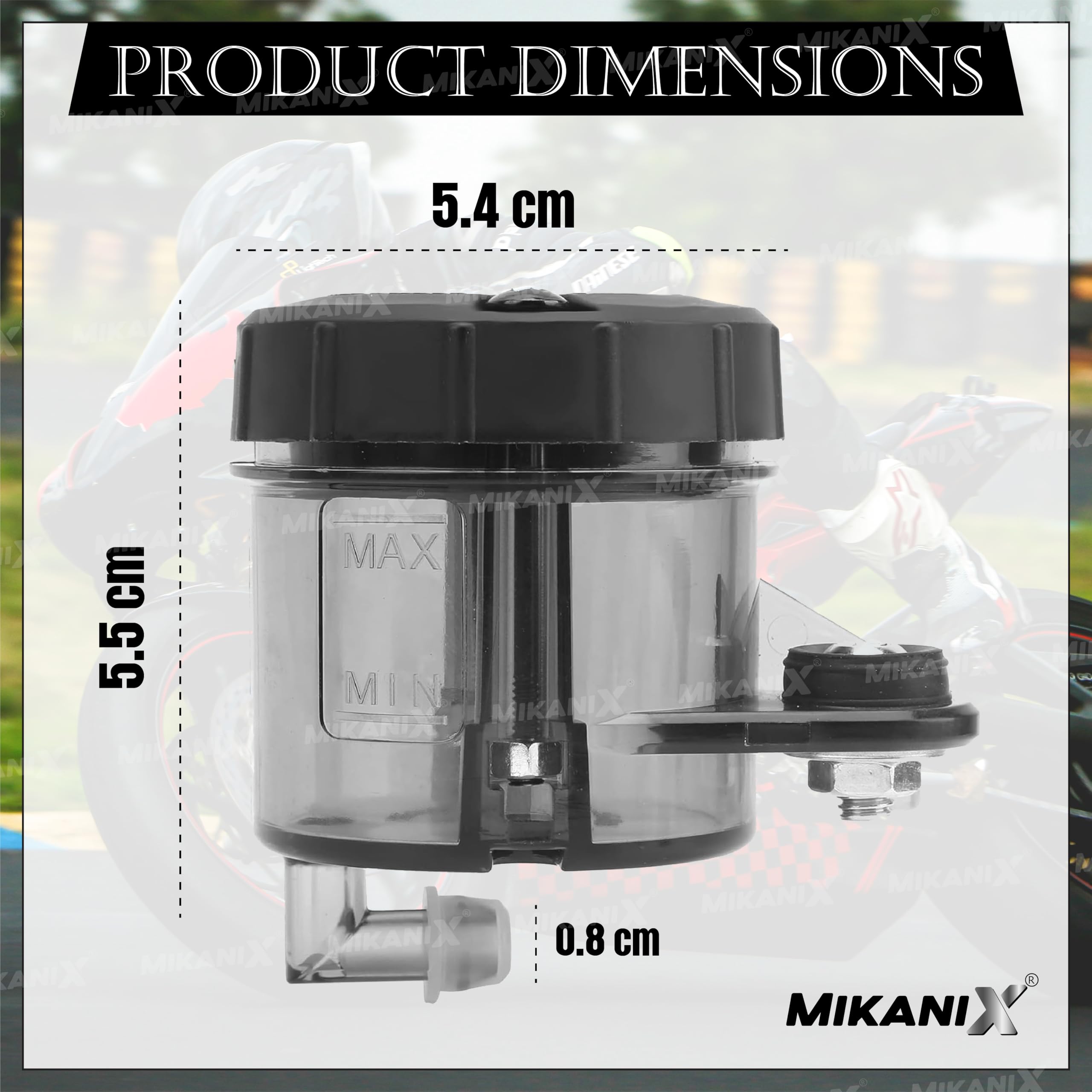 OBEROI'S TRADERS Universal Motorcycle Disc Brake Clutch Oil/Fluid Reservoir Can Cup Container (Black)