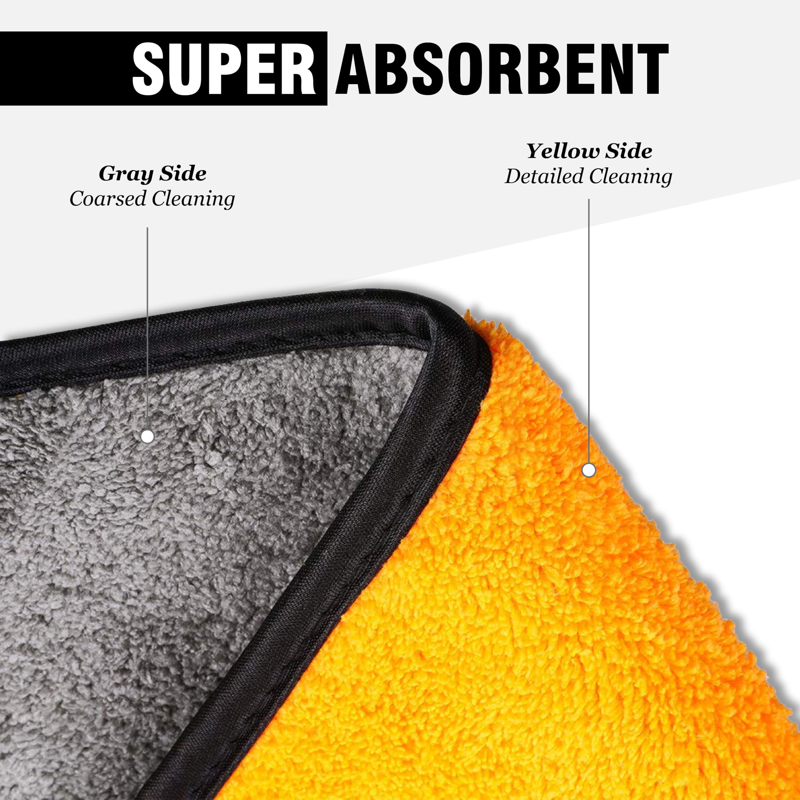 MIKANIX Microfiber Cloth for Car, Bike, Home, Sweat & Gym Use – Ultra Soft, Lint-Free, Super Absorbent Multi-Purpose Towel for Cleaning, Polishing, Dusting, and Wiping