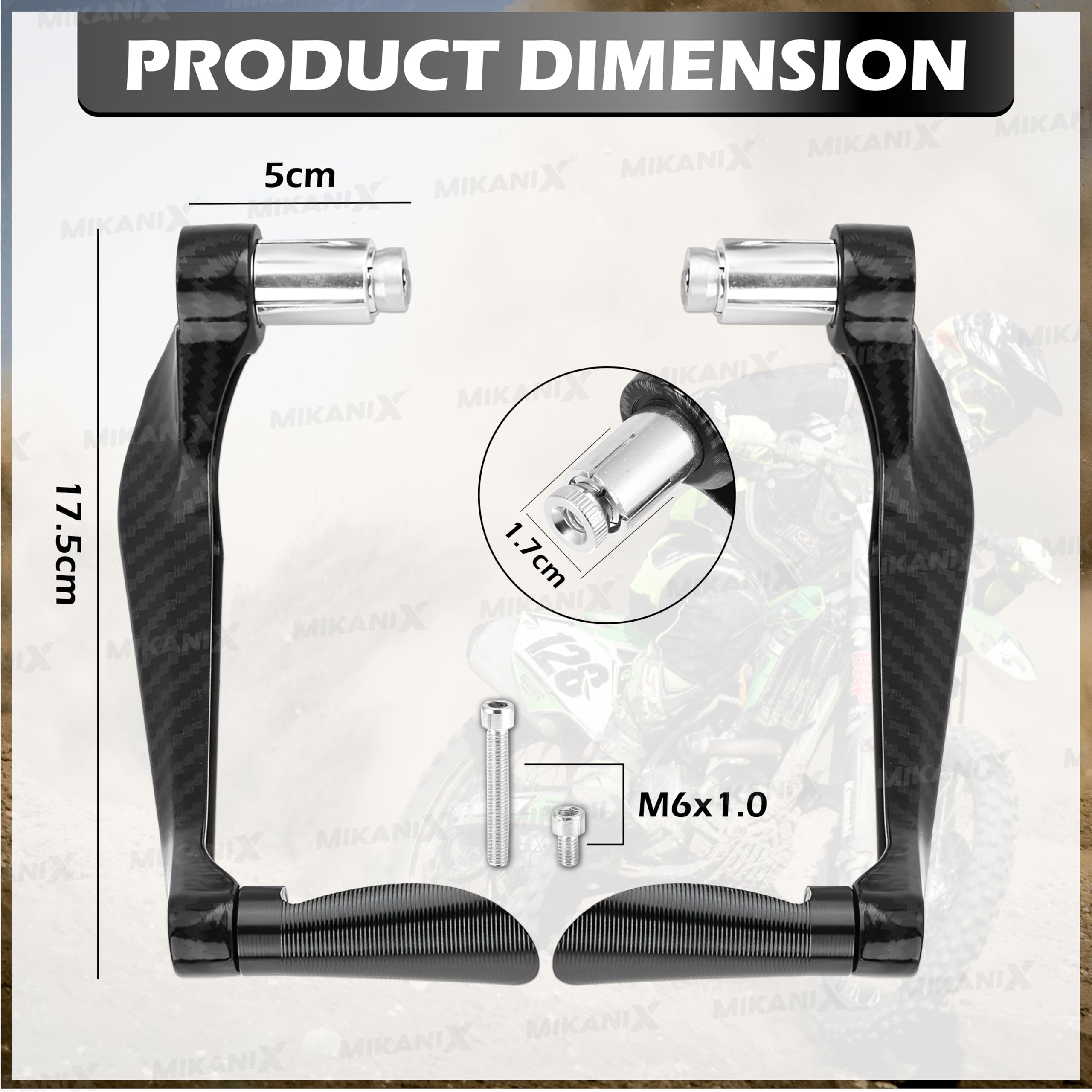 OBEROI'S TRADERS Carbon Finish CNC Aluminum Universal Motorcycle Lever Guard | Handle Bar End Brake Clutch Lever Protective Guards | Hand Guards for All Bikes