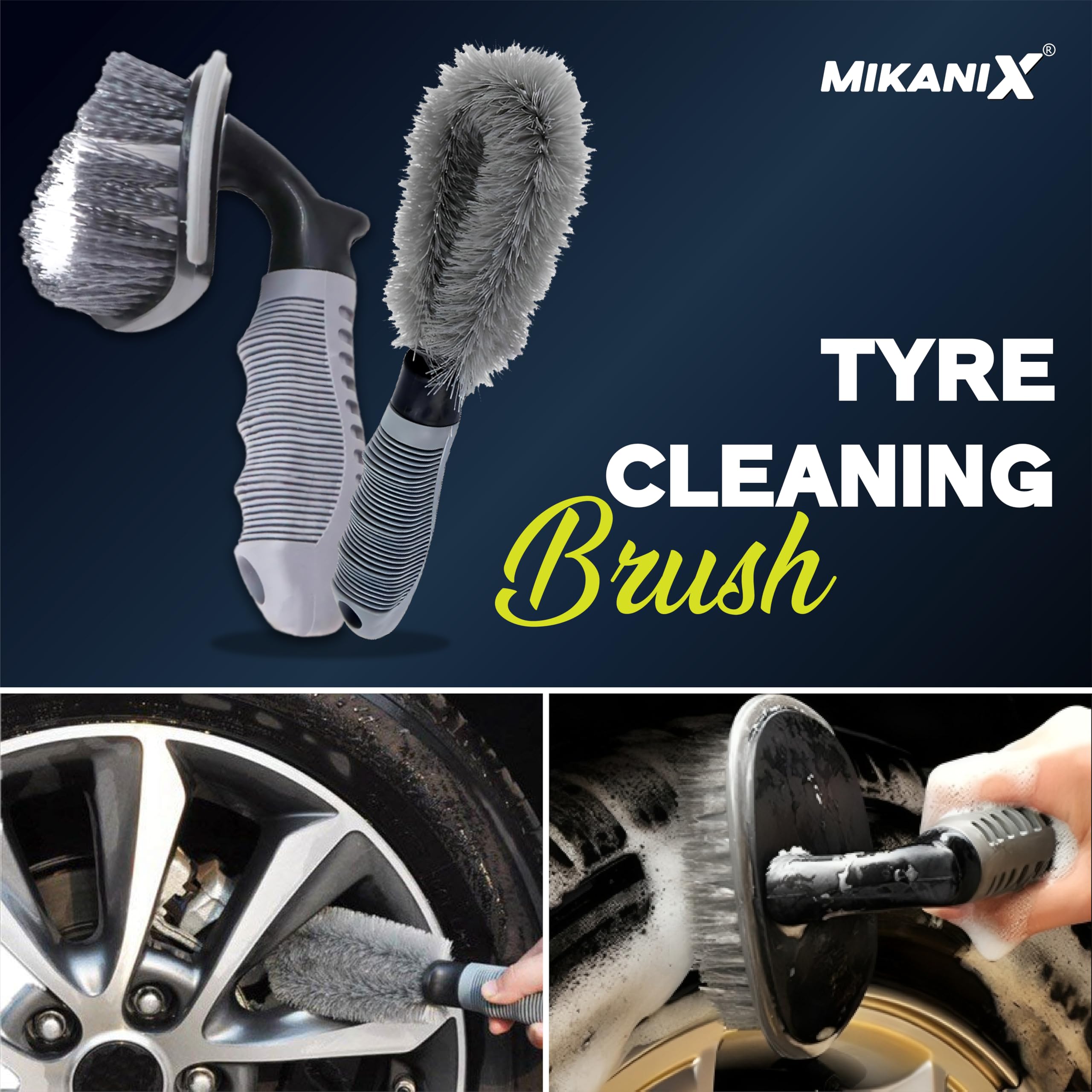 OBEROI'S TRADERS Bike Chain, Wheel and Rim Cleaning Brush Combo | Multi-Purpose Brushes for Motorcycle & Bicycle Maintenance Cleaning Tool