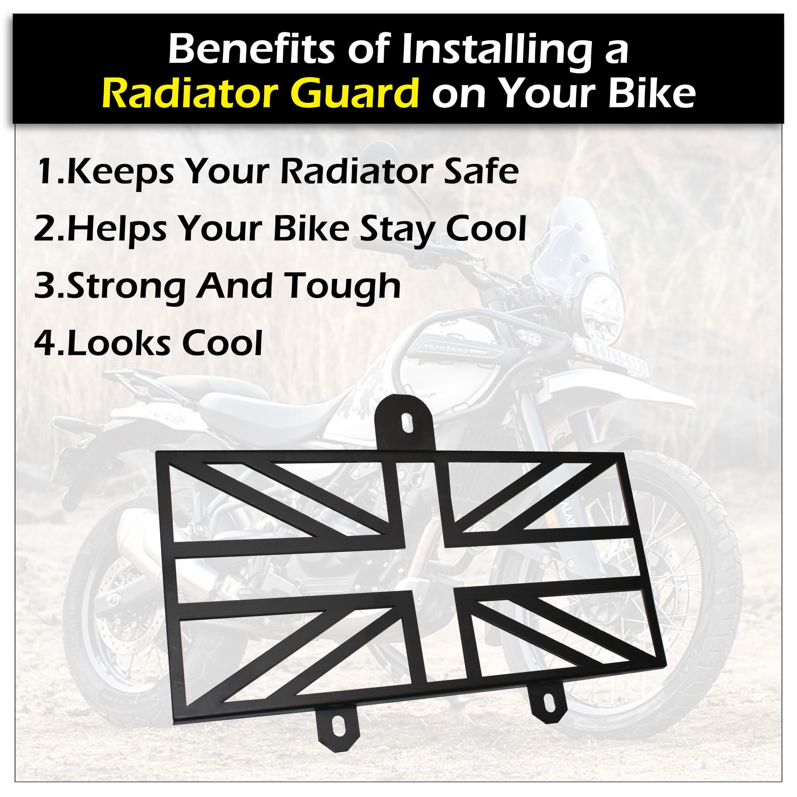 MIKANIX Stainless Steel Bike Radiator Guard Grill Protector Cover For Royal Enfield Himalayan 450