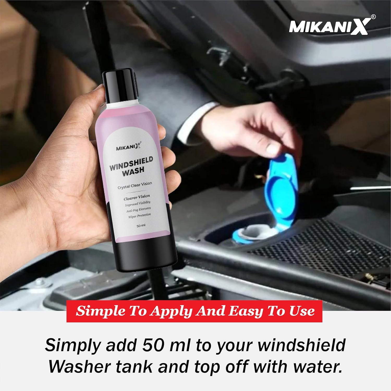 MIKANIX Car Cleaning Kit 11-in-1 Combo | Ceramic Wash, Dashboard Polish, Shampoo, Tyre Gloss, Degreaser, Body Shine, Windshield Wash, Dryclean Solution with Microfiber Cloth & Foam Sponge