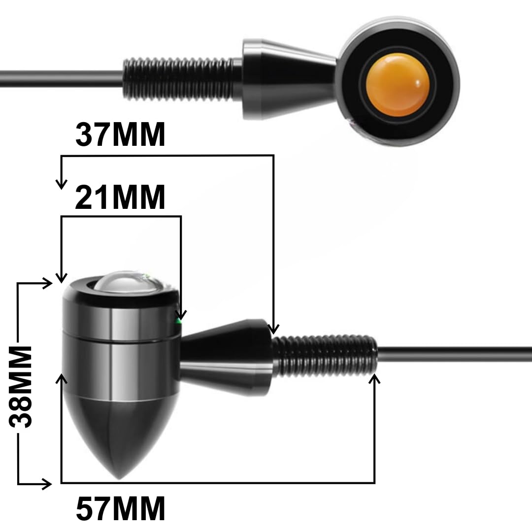 MIKANIX Bullet Shape Front/Rear Turn Signal LED Indicator Fog Light | Spot Light Universal For All Bikes (Pack of 2)