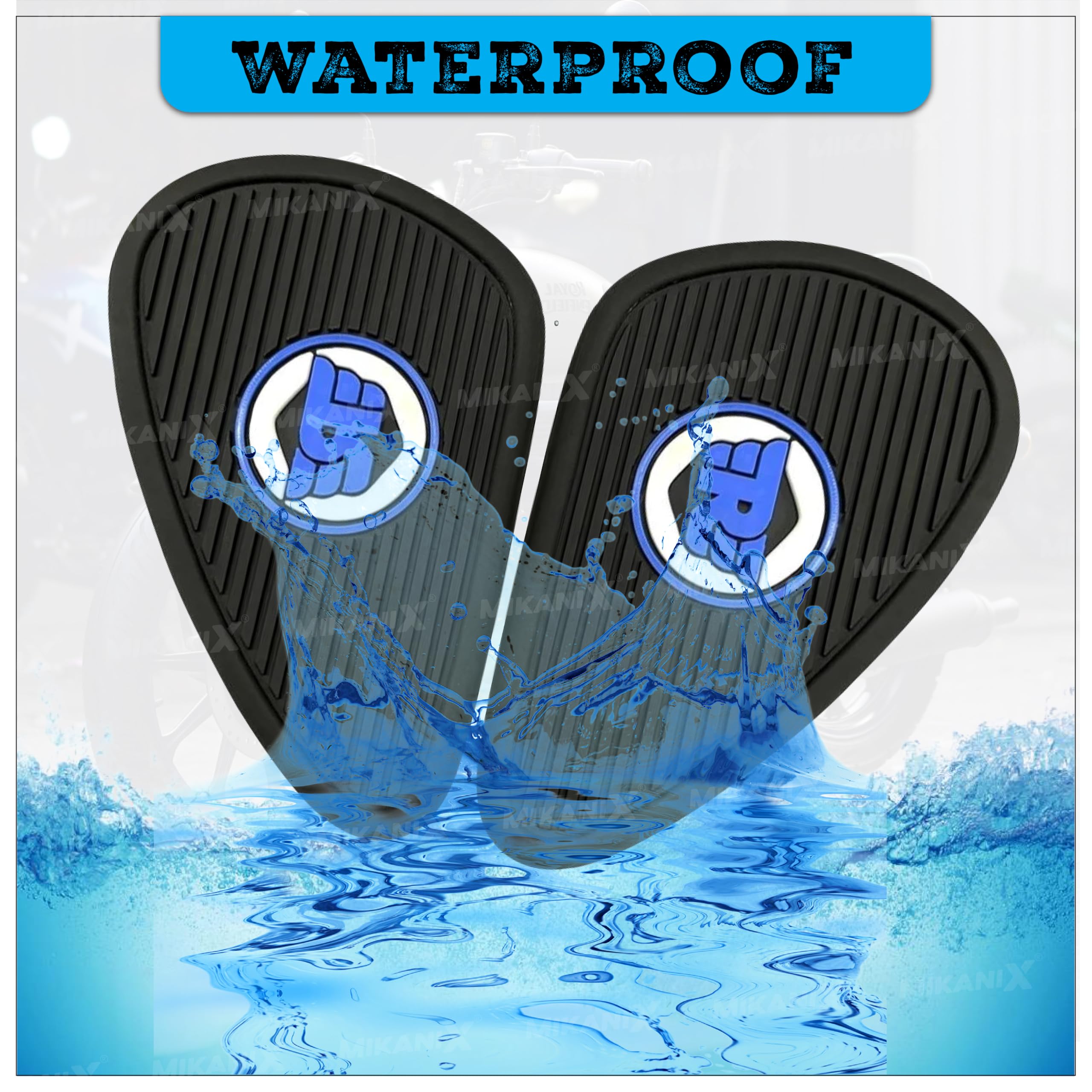 MIKANIX Universal Bullet Bike Anti Slip Silicone Tank Pad/Thai Pad Waterproof Sticker for Royal Enfield All Models