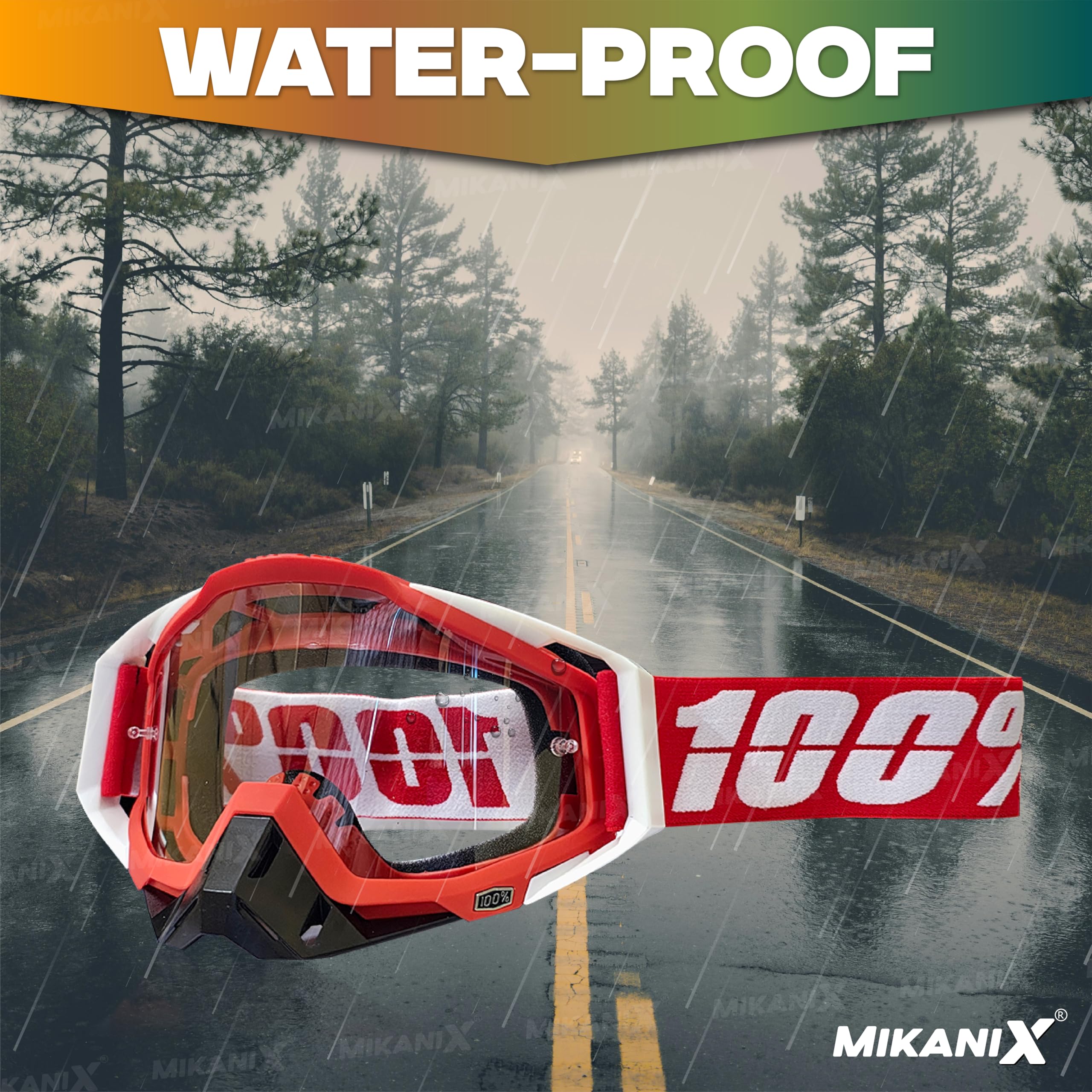 Mikanix Motorcycle Dirt Bike Goggles I ATV Motocross Offroad MX Racing Riding OTG Goggles | Protective Eyewear Safety Glasses for Ski, Snowboarding, Cycling & Outdoor Sports