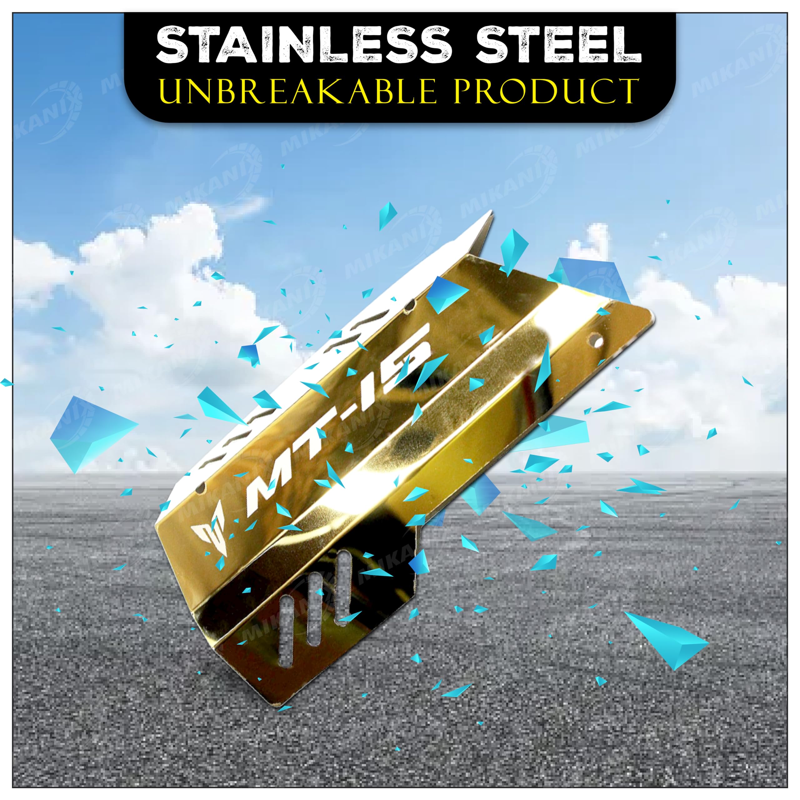 MIKANIX Premium Yamaha MT-15 Exhaust Cover Silencer Protector (Gold)