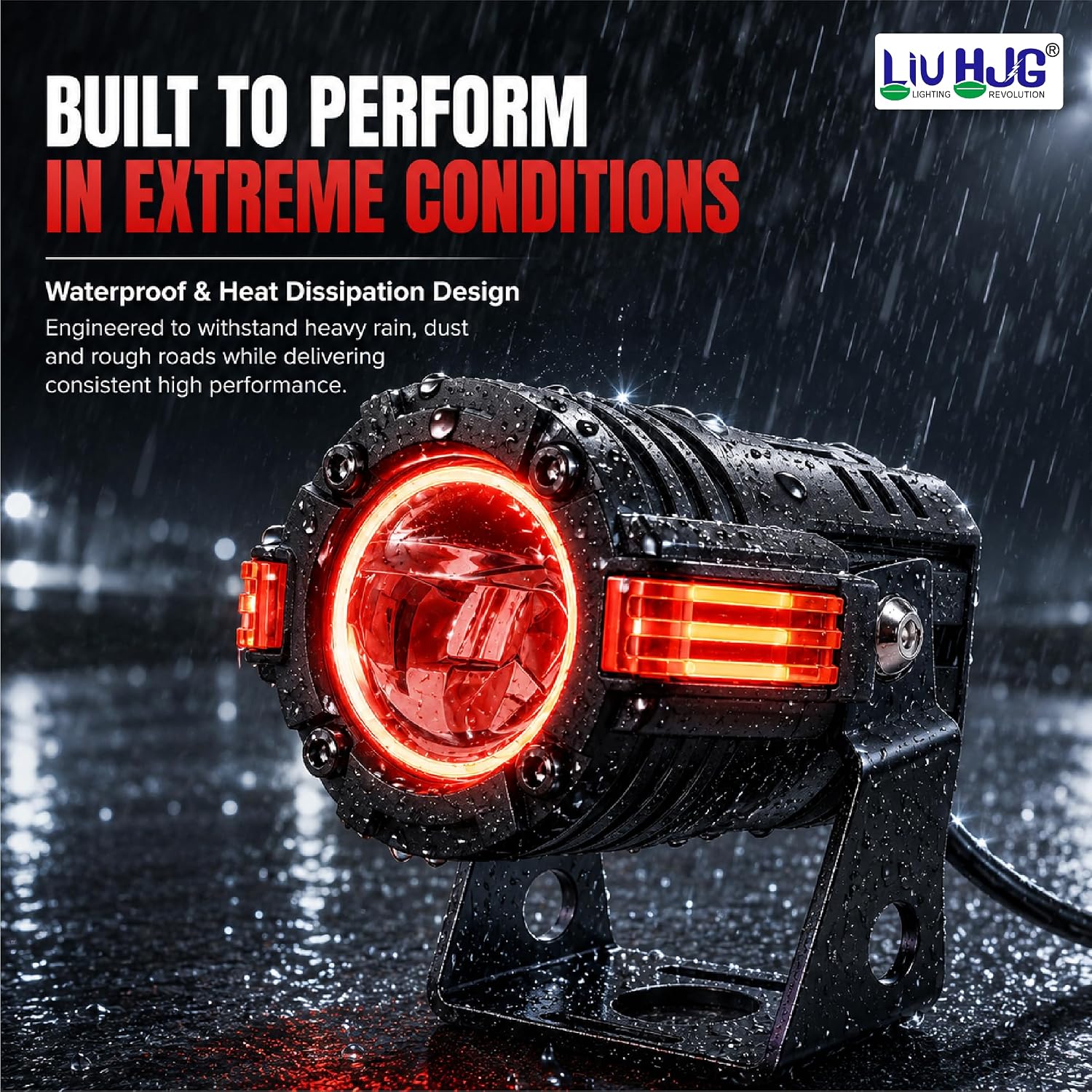 MIKANIX LIUHJG S-82 LED Fog Light for Cars & Bikes | Universal Waterproof Motorcycle Projector Driving Lamp