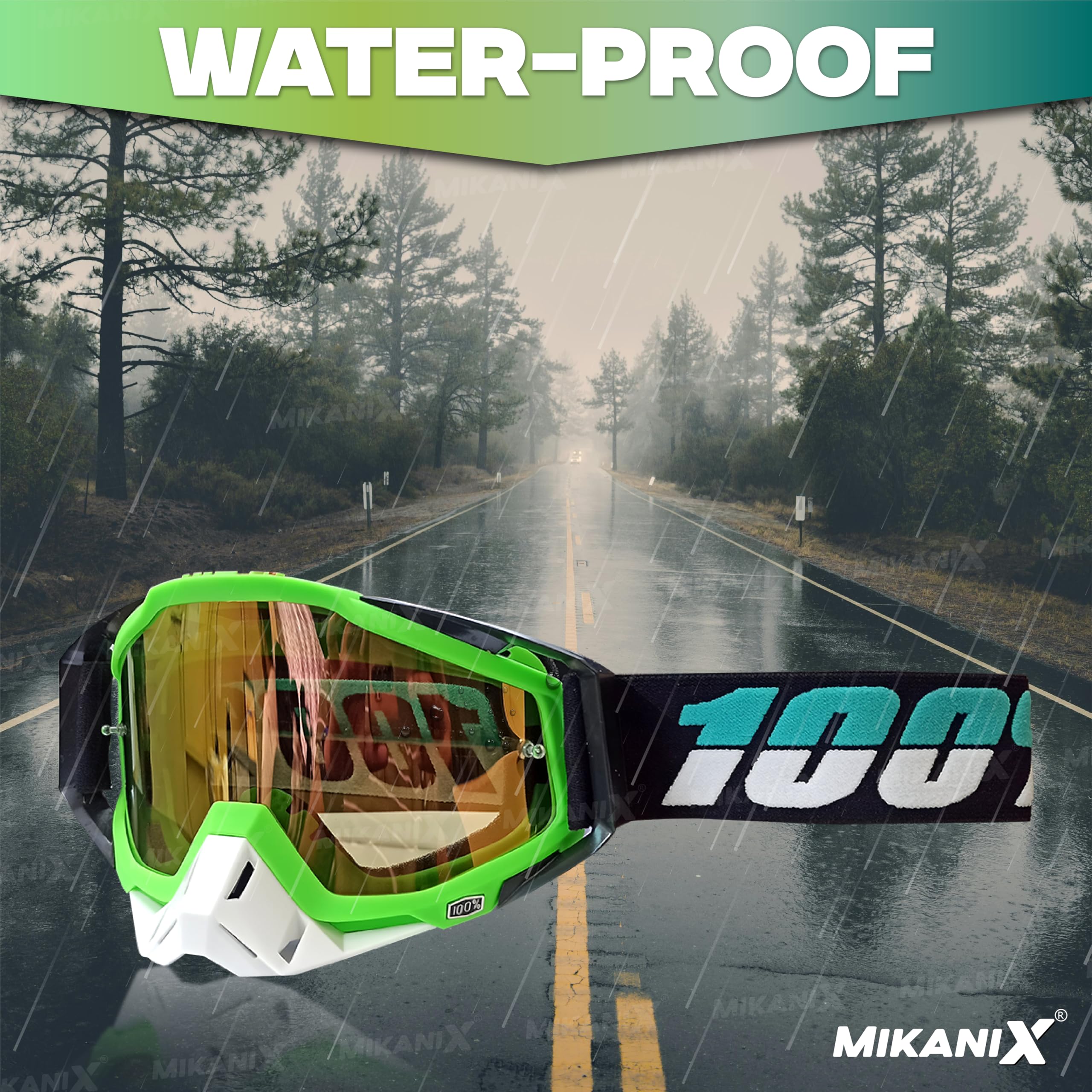 Mikanix Motorcycle Dirt Bike Goggles I ATV Motocross Offroad MX Racing Riding OTG Goggles | Protective Eyewear Safety Glasses for Ski, Snowboarding, Cycling & Outdoor Sports