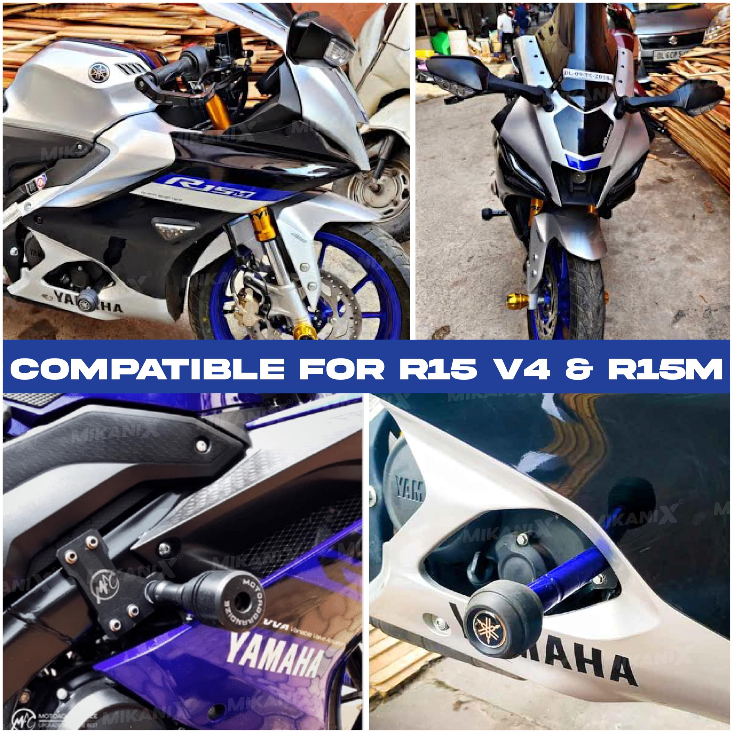 OBEROI'S TRADERS Bike Frame Slider Crash Guard Compatible with Yamaha R15 V4 & R15M