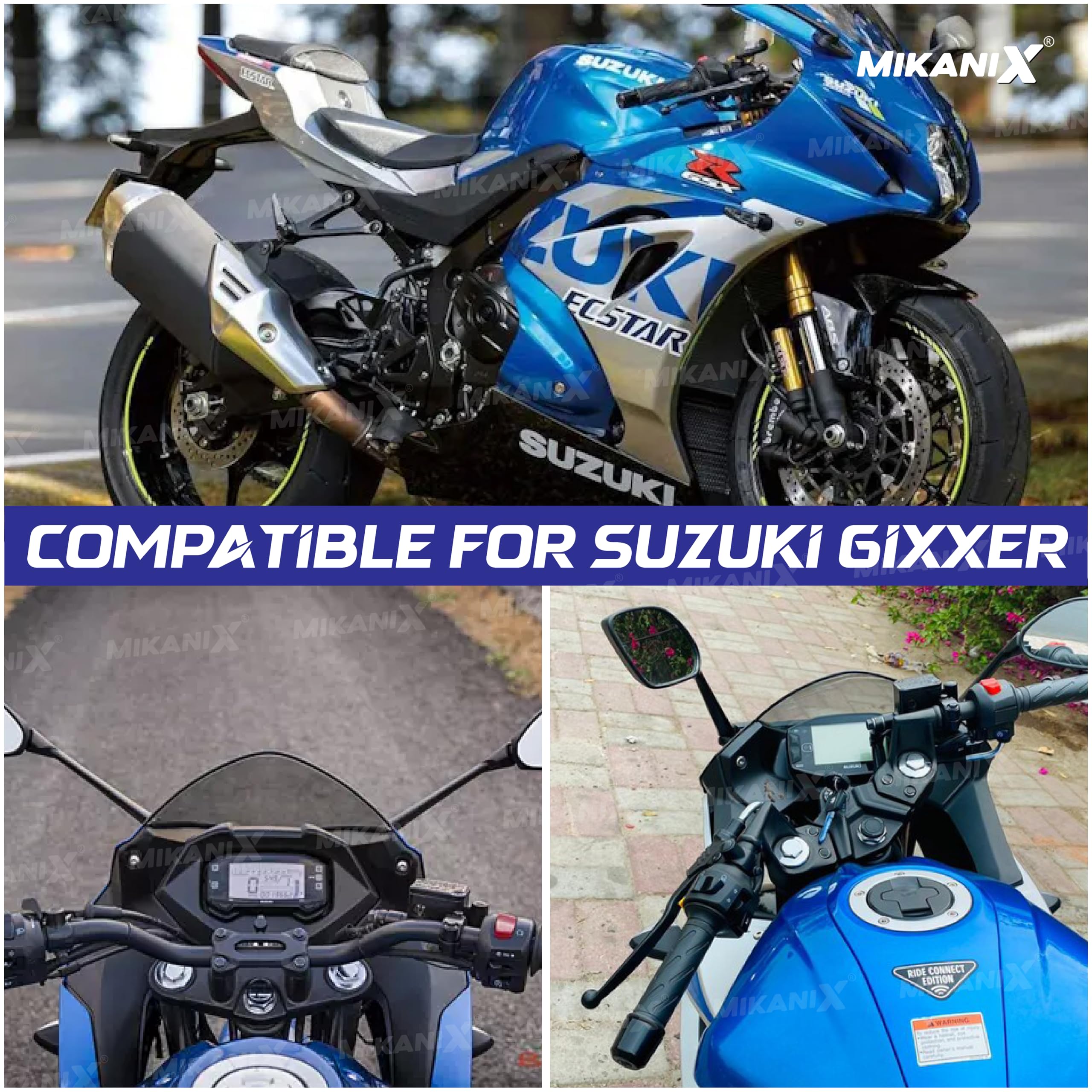 OBEROI'S TRADERS Bike Handlebar Riser | Handle Height Raiser Clamp Kit | Enhanced Comfort and Control | Compatible with Suzuki Gixxer SF 150/250