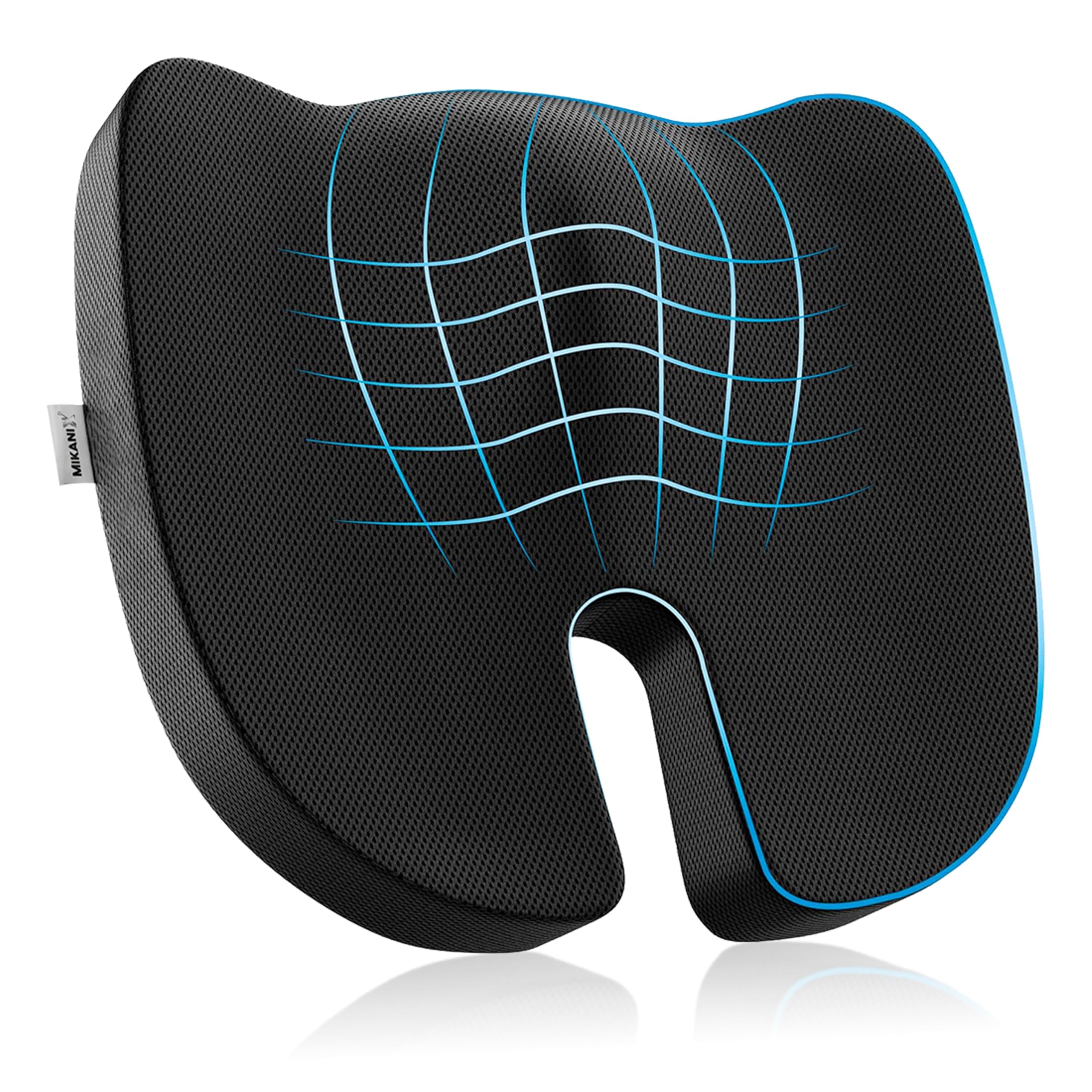 OBEROI'S TRADERS Orthopedic Coccyx Seat Cushion | 3 Years Warranty | to Relief Tailbone & Sciatica Pain | Hip Support Memory Foam for Car, Home, Office & Chair Sitting