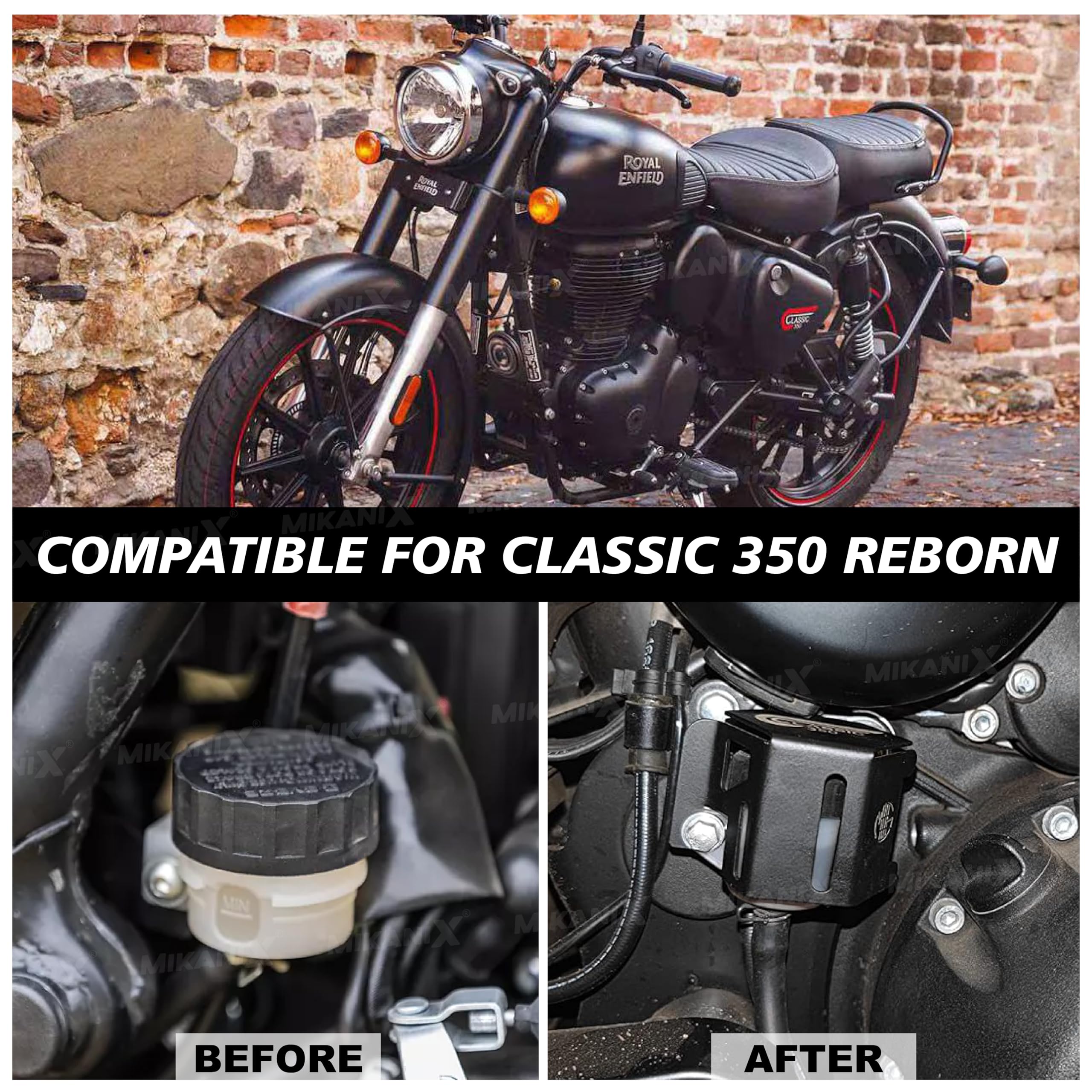 MIKANIX Premium Classic 350 Be Reborn Next Gen Brake Oil Container Guard Compatible With/For RE