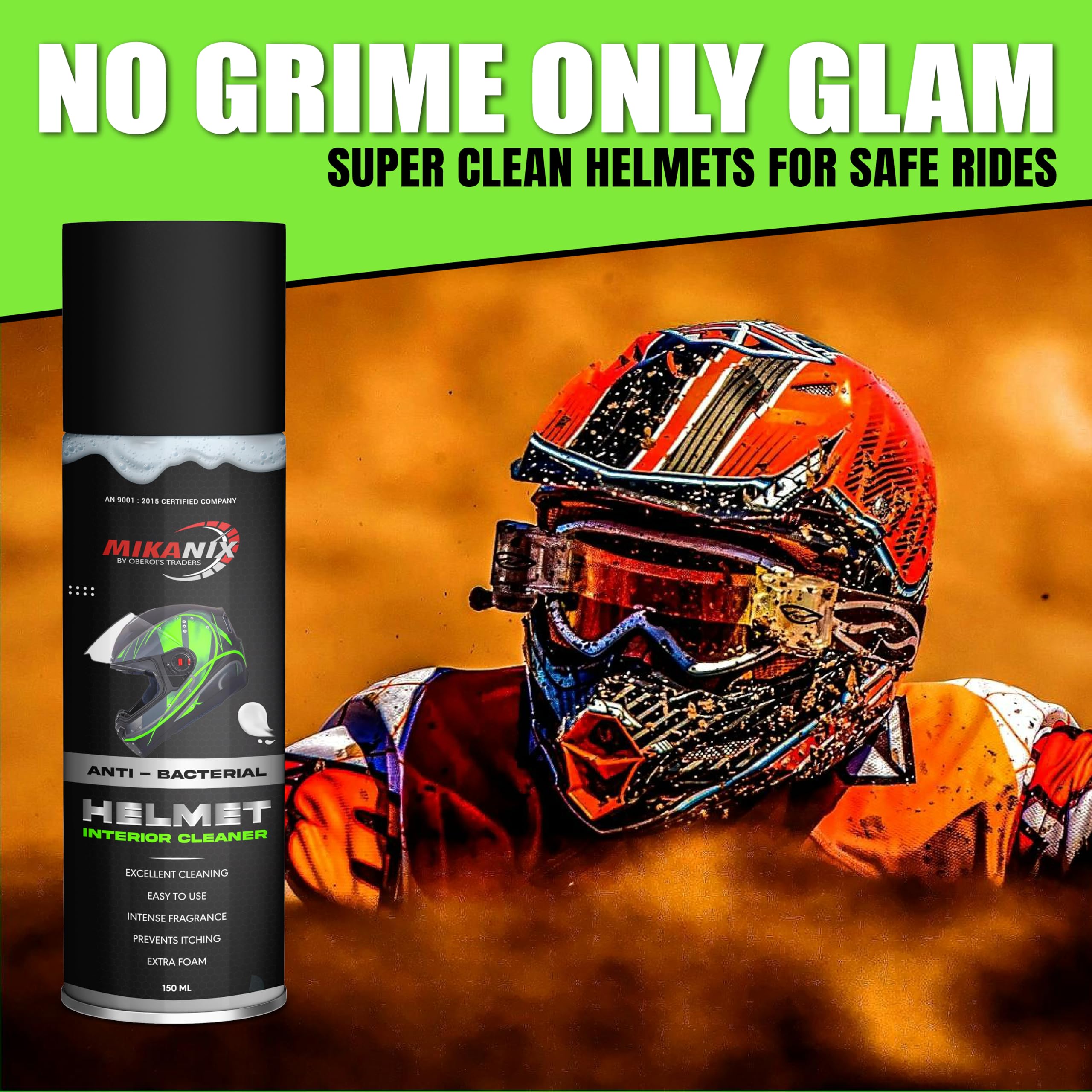 OBEROI'S TRADERS Helmet Foam Cleaner | Anti Bacterial/Anti Fungal Spray For Helmet Interior & Exterior Cleaning