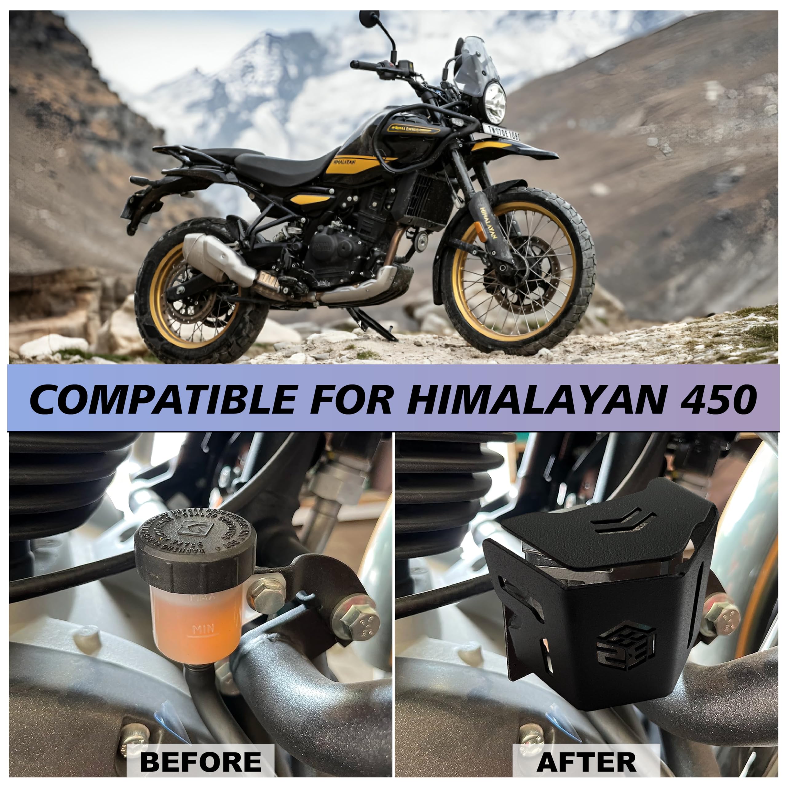 MIKANIX Combo For Himalayan 450 Bike Complete Accessories Combo kit | Front & Rear Oil Cap | Container Guard | Radiator Grill | Side Stand | Chain & Engine Cover Guard & Disc Brake Caliper