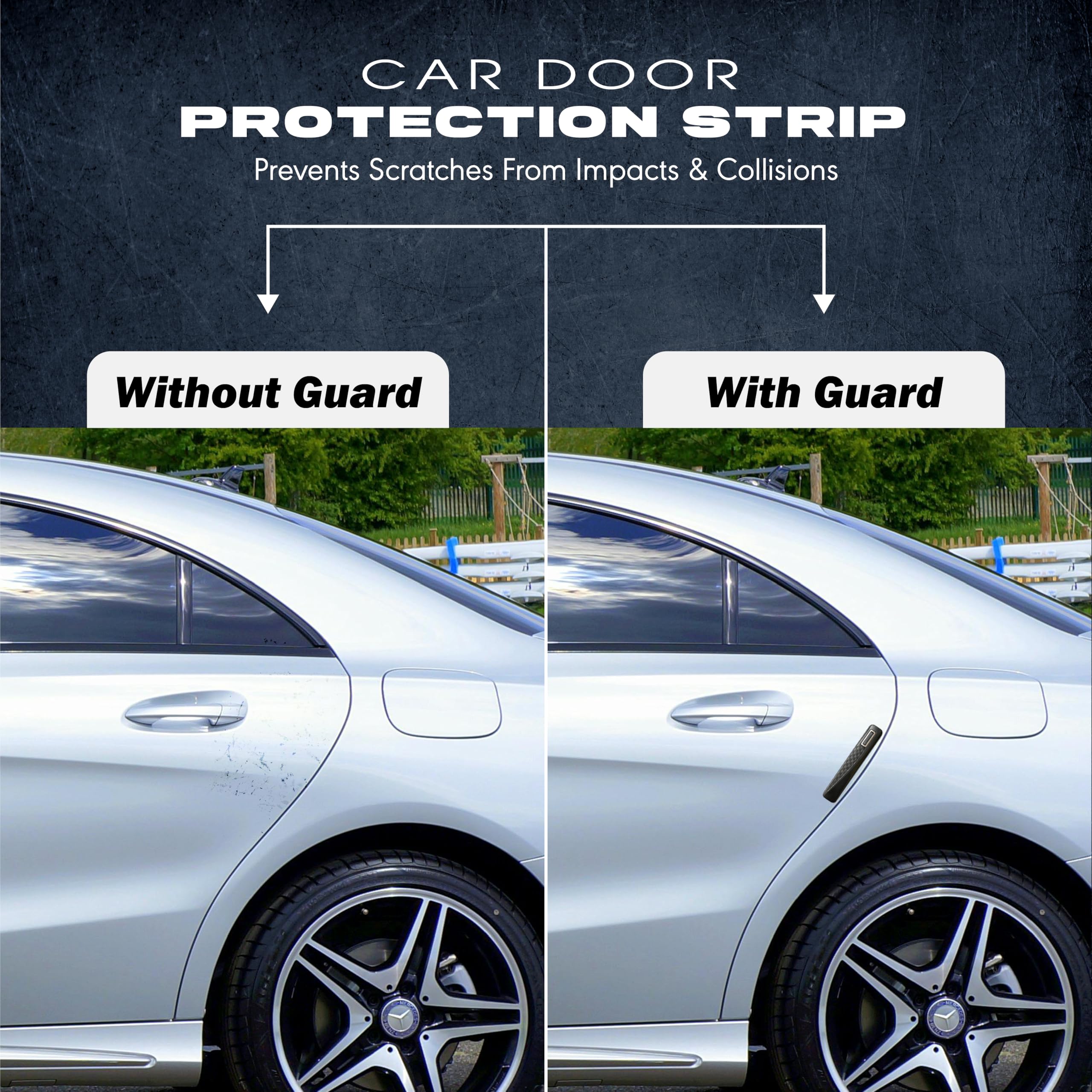 MIKANIX Car Door Protector Guard | Edge Scratch Guard Strip | Silicon with 3M Adhesive | Car Door Edge Protector for Scratch & Dent Protection | Black Carbon Finish