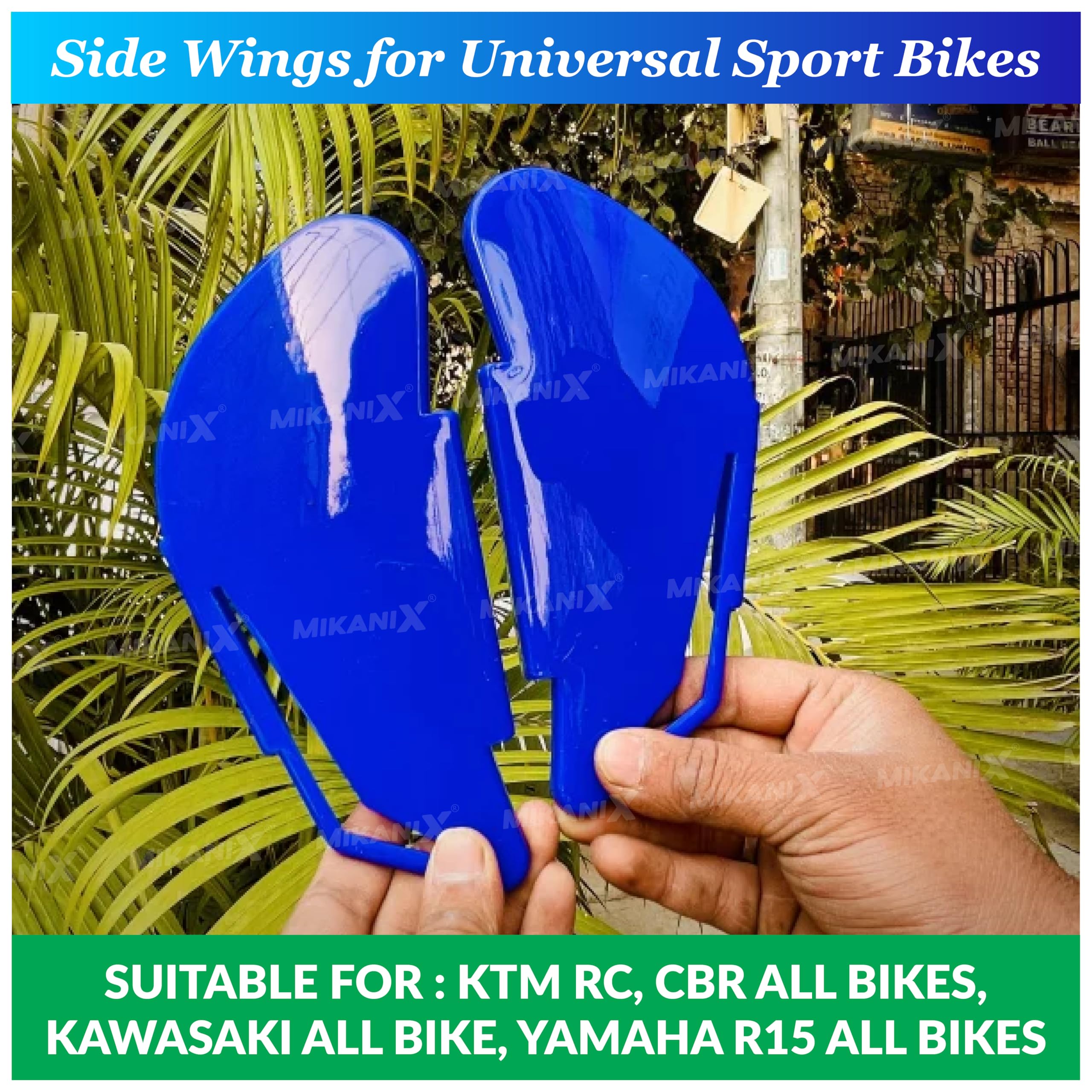 MIKANIX R15 V3 / V4, Ninja, CBR, RR310, KTM RC Bike Side Wings/Winglet Pro Canard Bike Fairing Kit (Pack of 2)