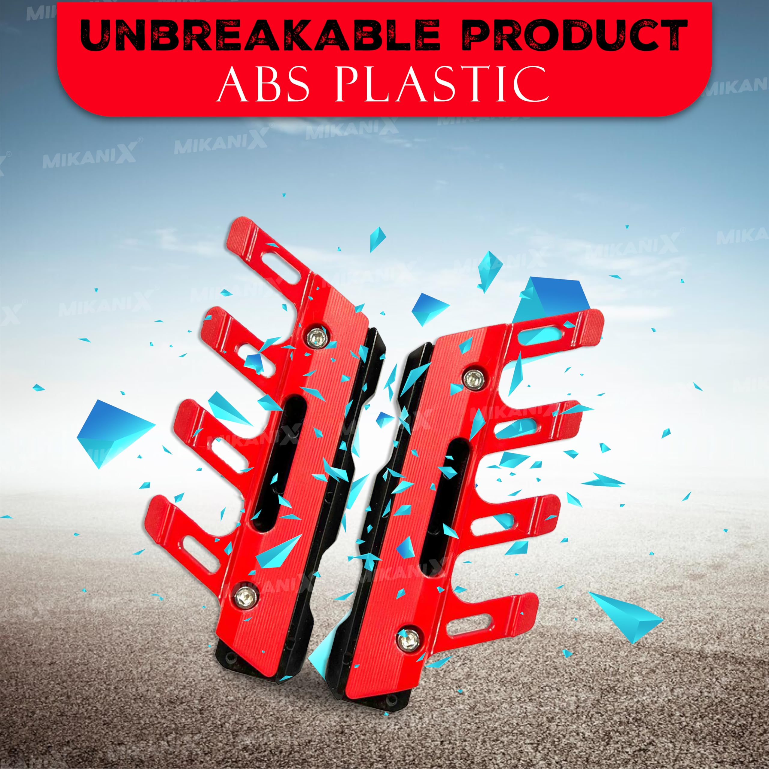 MIKANIX Bike ABS Shocker Protector | Front Fork Fender Protector | Anti-Fall Slider Guard Universal for All Bikes (RED)