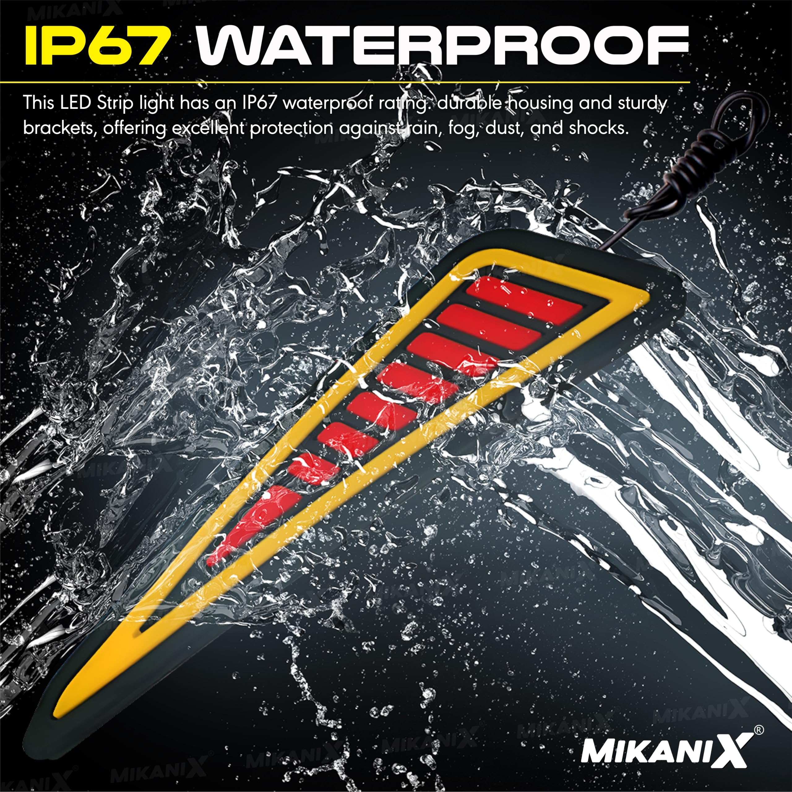 MIKANIX R15 V2 / V3 / V4 & M Waterproof Flexible Strip Rear DRL Light with Running LED Indicator For Yamaha R15 All Model Bikes