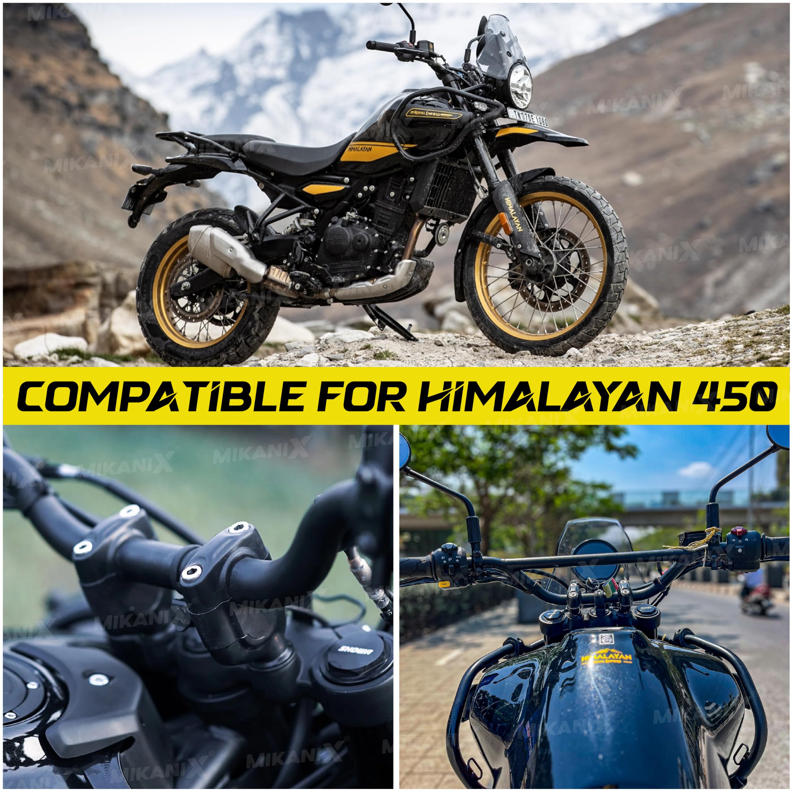 OBEROI'S TRADERS Bike Handlebar Riser Kit | Handle Height Raiser Clamp For Comfort & Control Compatible With Royal Enfield Himalayan 450