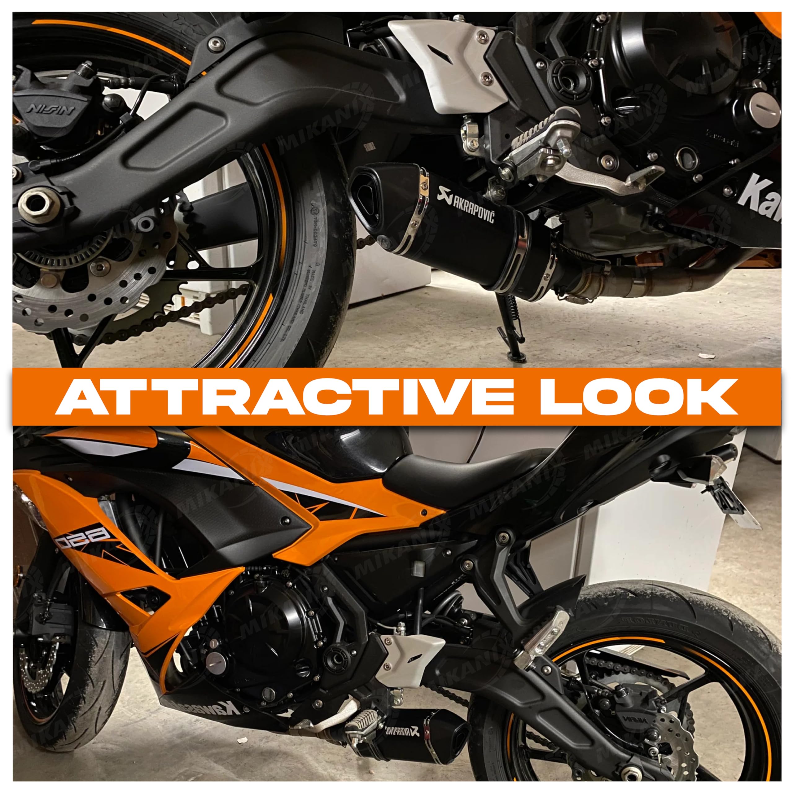 Mikanix Premium Akrapovic Universal Exhaust/Silencer Muffler Pipe for All Bikes/Motorcycle