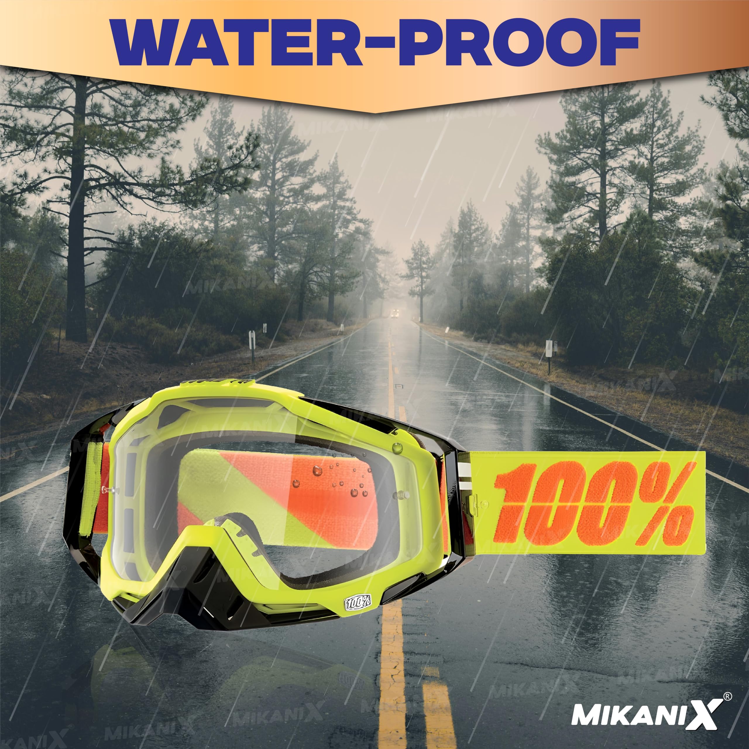 Mikanix Motorcycle Dirt Bike Goggles I ATV Motocross Offroad MX Racing Riding OTG Goggles | Protective Eyewear Safety Glasses for Ski, Snowboarding, Cycling & Outdoor Sports