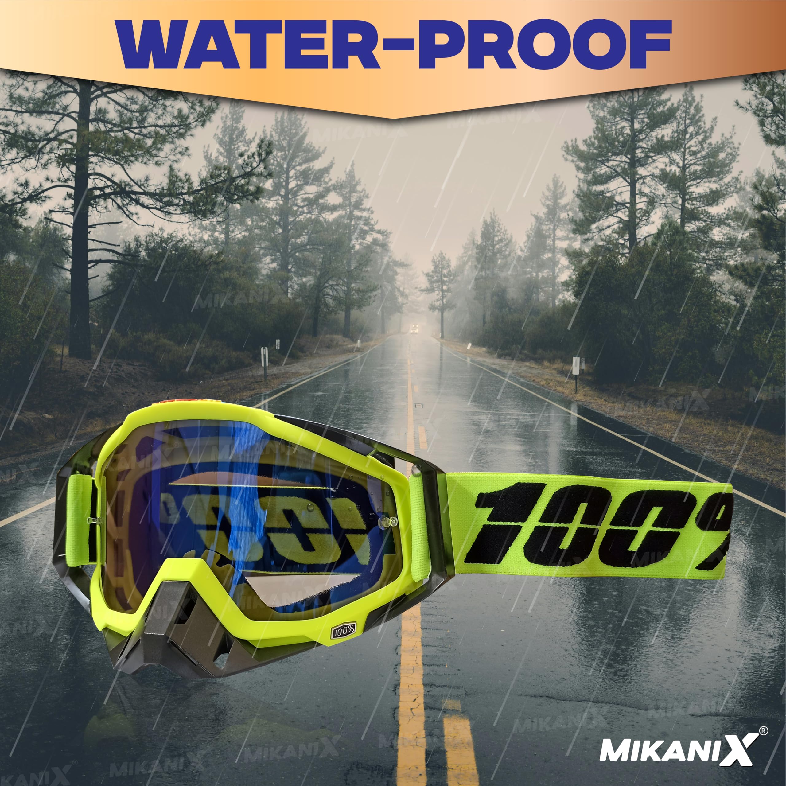 Mikanix Motorcycle Dirt Bike Goggles I ATV Motocross Offroad MX Racing Riding OTG Goggles | Protective Eyewear Safety Glasses for Ski, Snowboarding, Cycling & Outdoor Sports