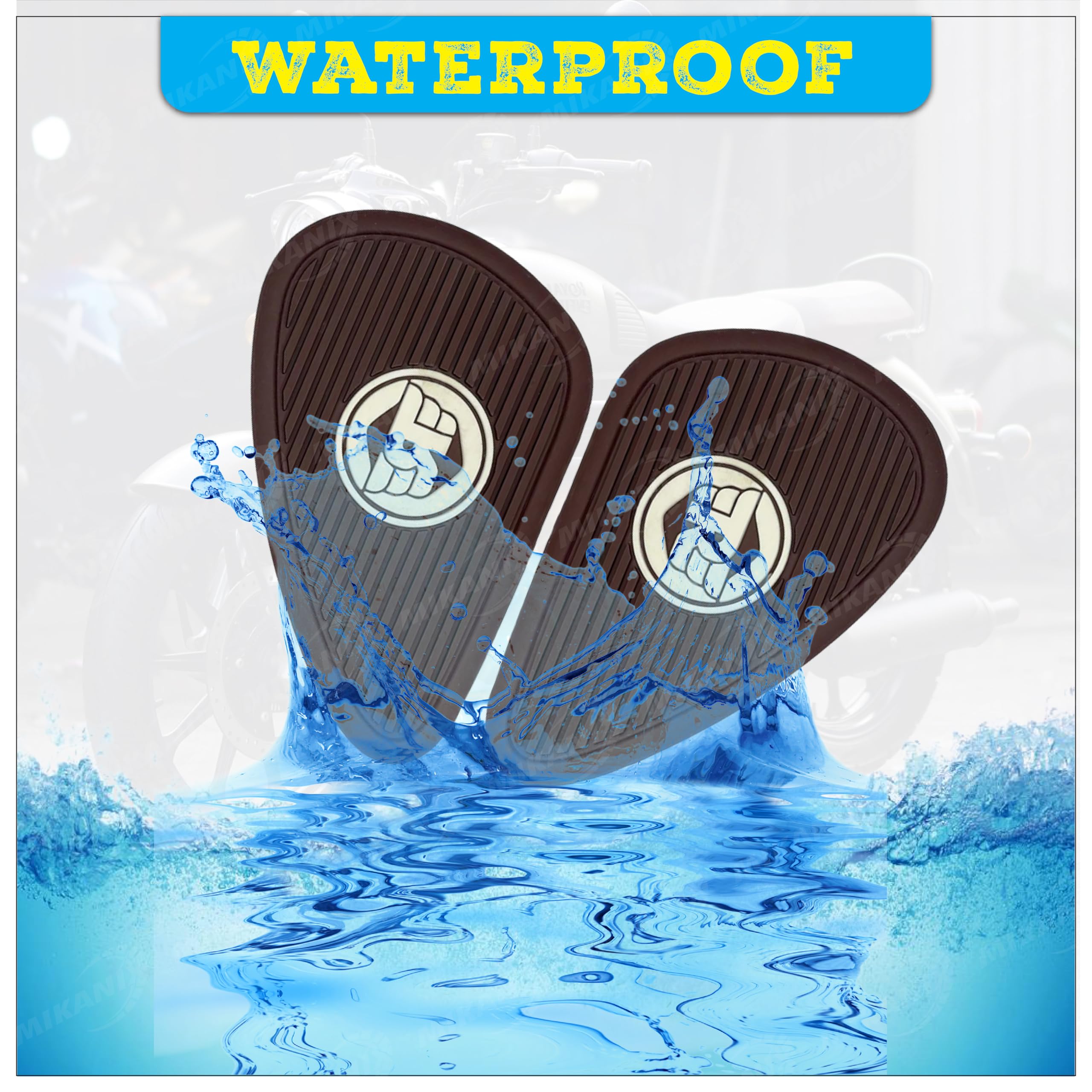 MIKANIX Universal Bullet Bike Anti Slip Silicone Tank Pad/Thai Pad Waterproof Sticker for Royal Enfield All Models