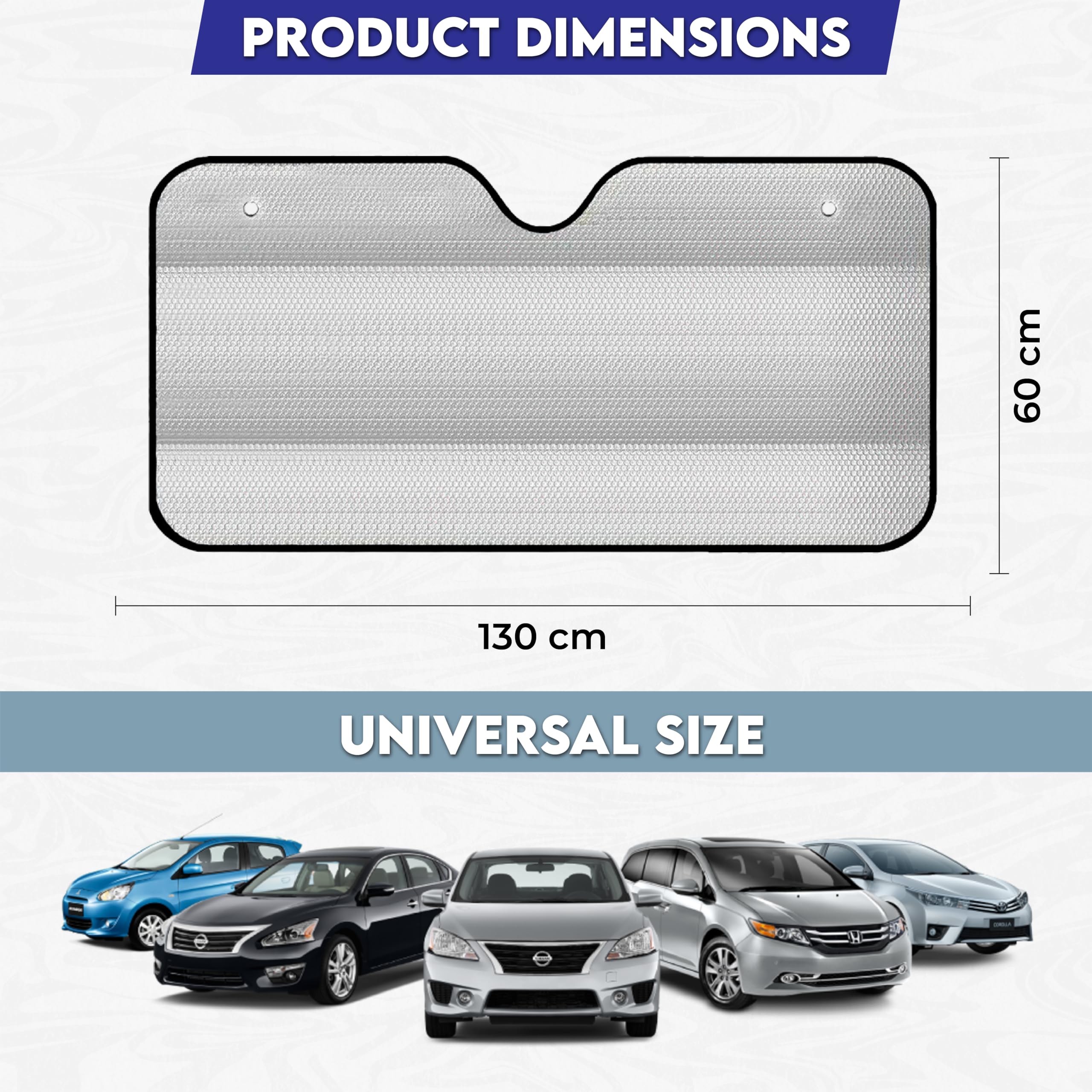 MIKANIX Car Front and Rear Windshield Sunshade, Reflective Silver Aluminium Foil & Umbrella for Windshield with Carry Bag, UV Ray Blocker, Universal for Car