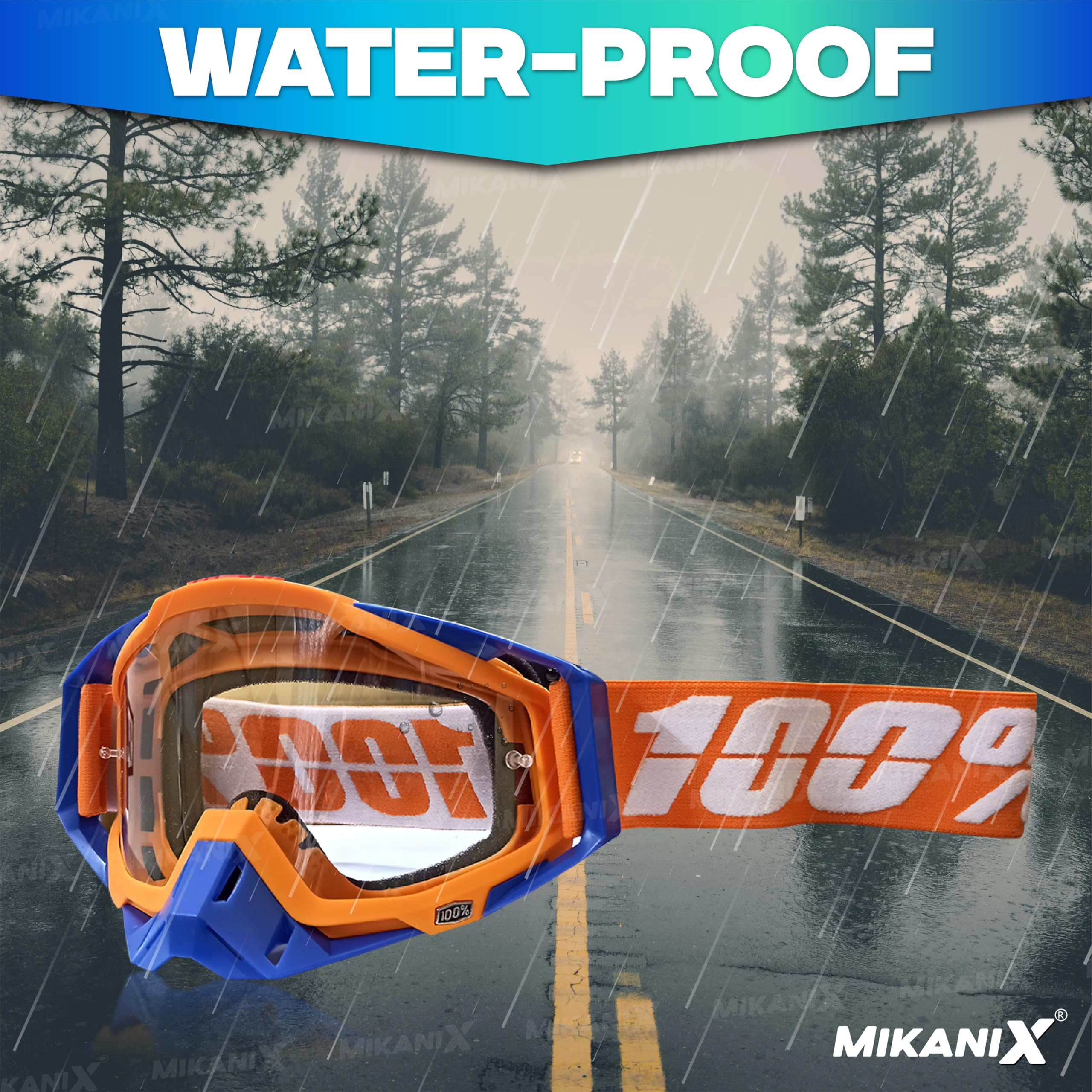 Mikanix Motorcycle Dirt Bike Goggles I ATV Motocross Offroad MX Racing Riding OTG Goggles | Protective Eyewear Safety Glasses for Ski, Snowboarding, Cycling & Outdoor Sports