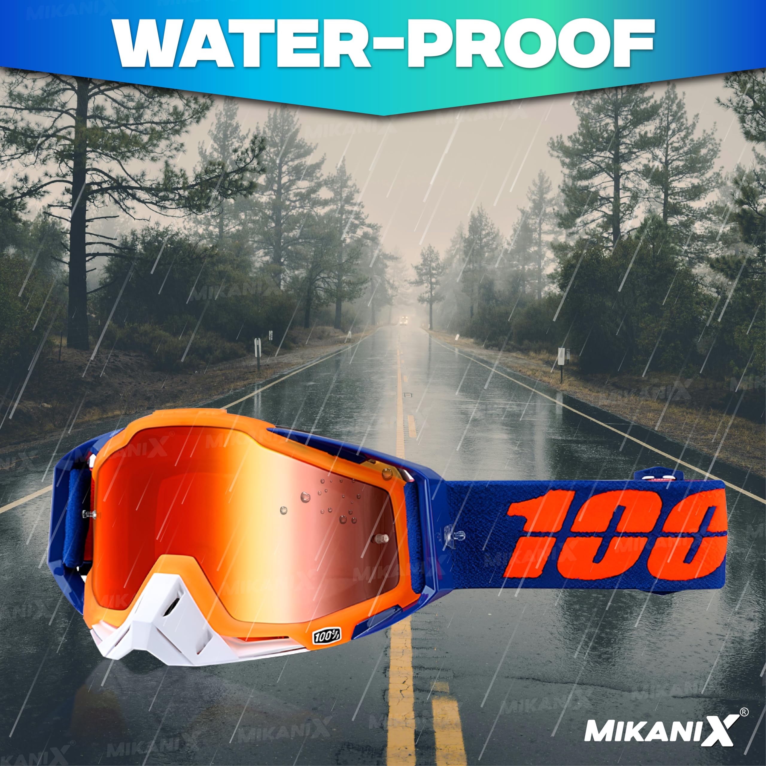 MIKANIX Universal Motorcycle Riding Combo Full Face Balaclava & Off-Road MX Goggles Set for Dirt Bike, ATV, Snowmobile | Windproof, UV Protection, Breathable Gear