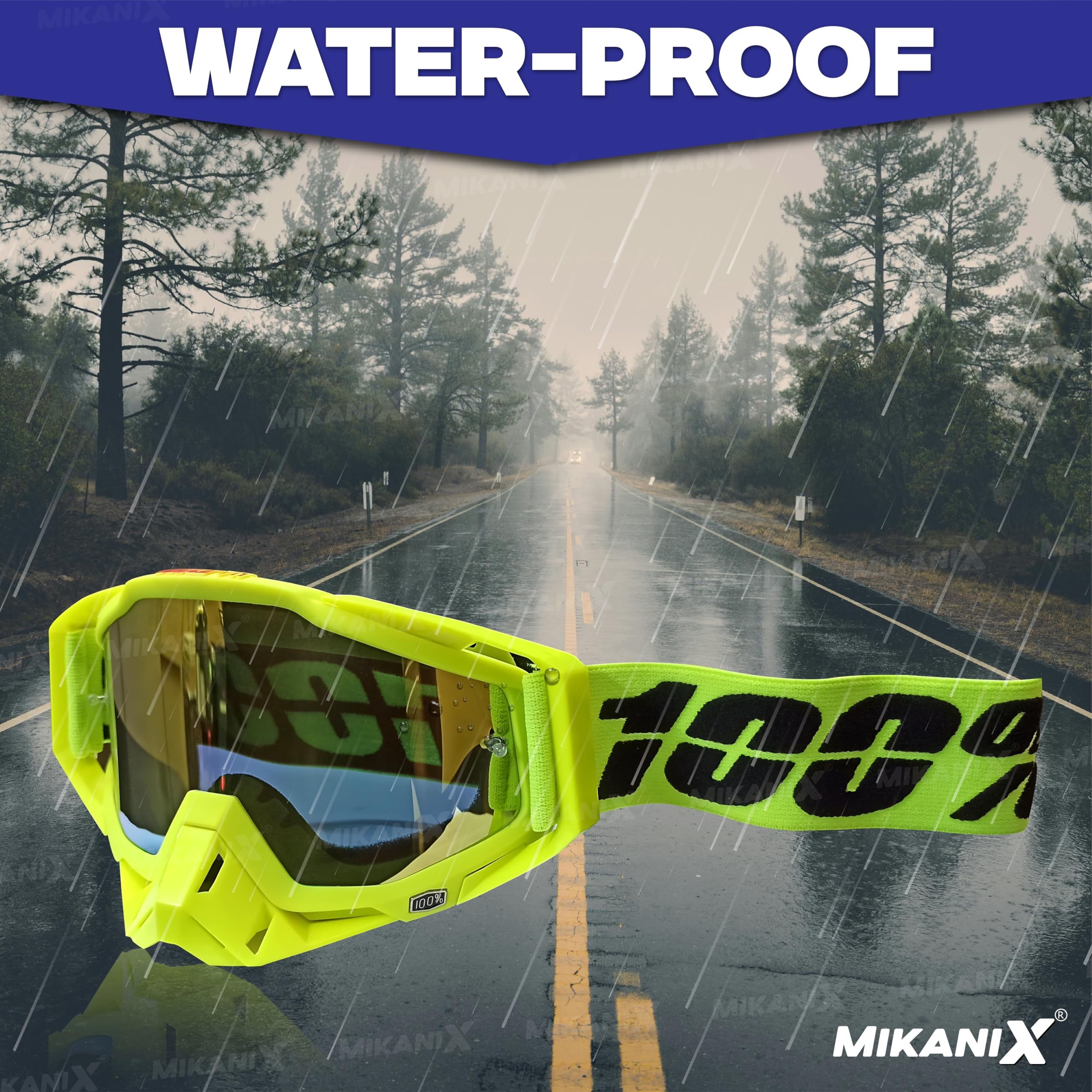 Mikanix Motorcycle Dirt Bike Goggles I ATV Motocross Offroad MX Racing Riding OTG Goggles | Protective Eyewear Safety Glasses for Ski, Snowboarding, Cycling & Outdoor Sports