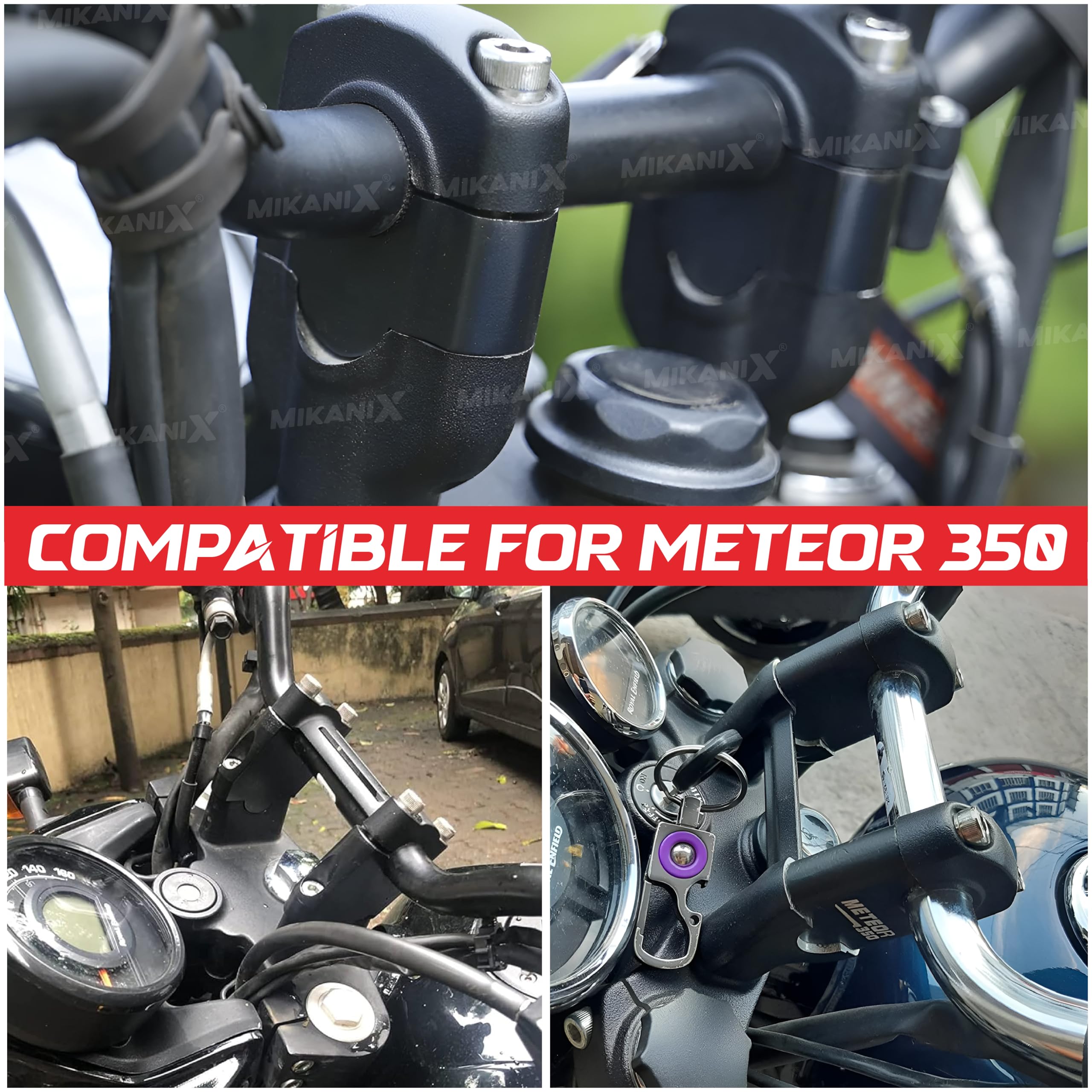 OBEROI'S TRADERS Bike Handlebar Height Riser | Handle Height Raiser Clamp Compatible with Royal Enfield Meteor 350