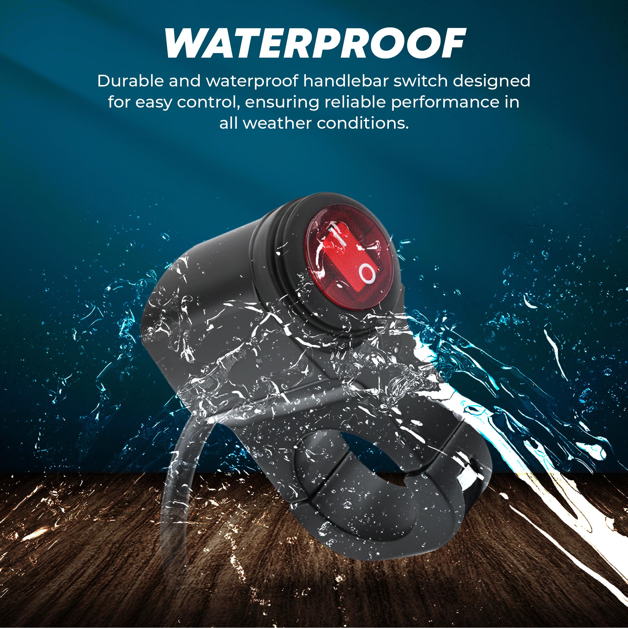 OBEROI'S TRADERS Motorbike All Purpose On/Off Switch with Cable for Fog Lights/Horn/Hazard Flasher Handle Bar Grip For Universal For Bike