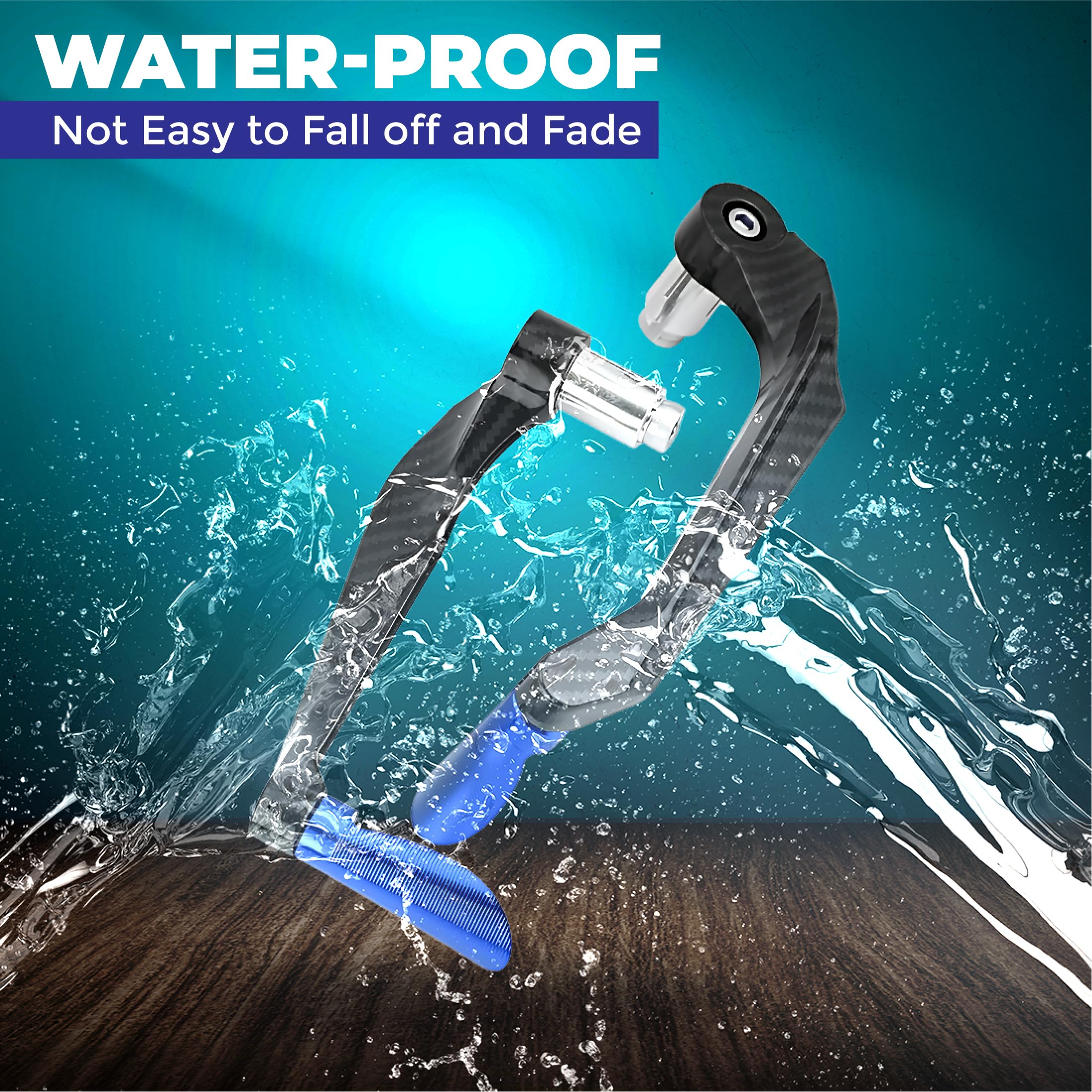 OBEROI'S TRADERS Carbon Finish CNC Aluminum Universal Motorcycle Lever Guard | Handle Bar End Brake Clutch Lever Protective Guards | Hand Guards for All Bikes