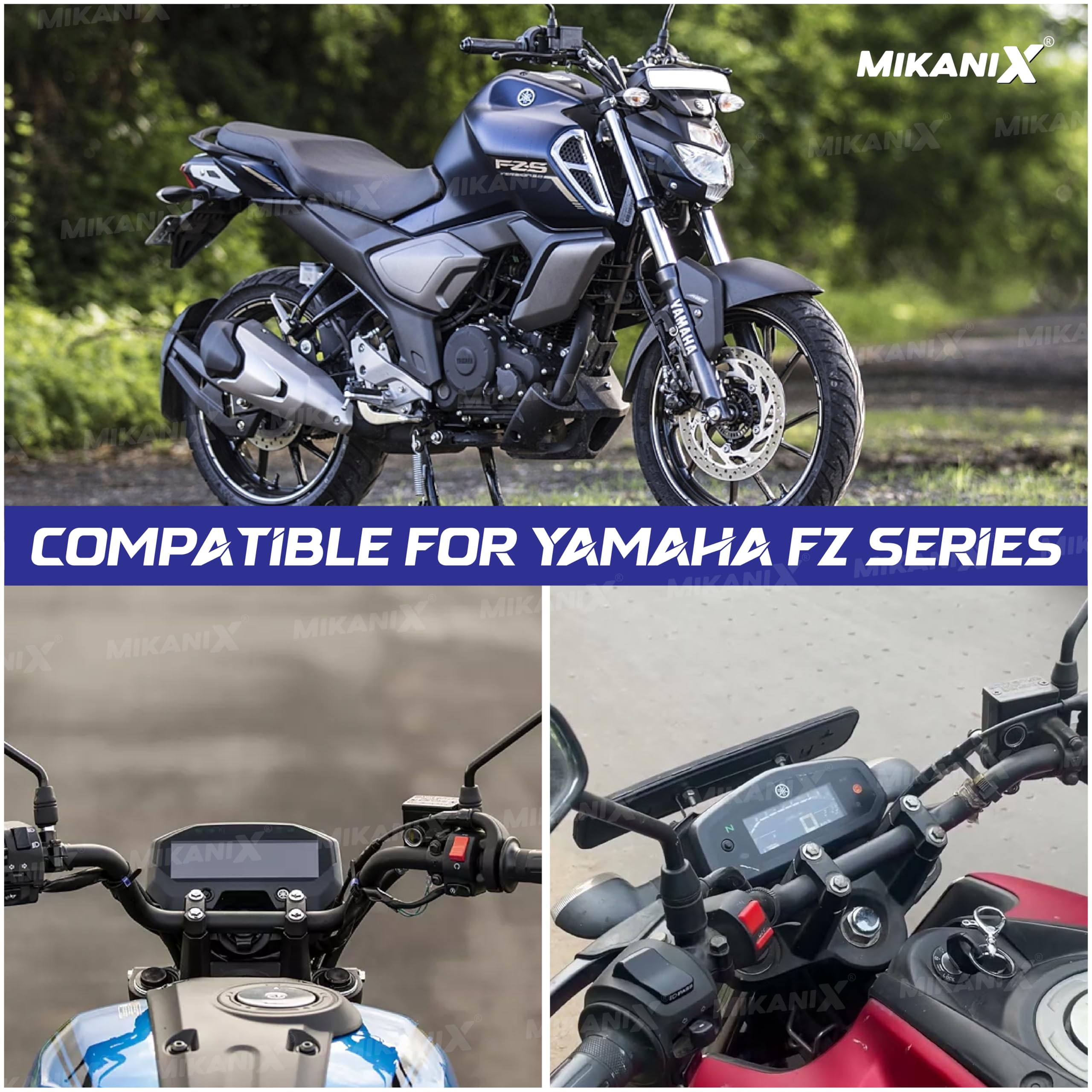 OBEROI'S TRADERS Bike Handlebar Riser | Handle Height Raiser Clamp Kit | Enhanced Comfort and Control | Compatible with Yamaha FZS All Series