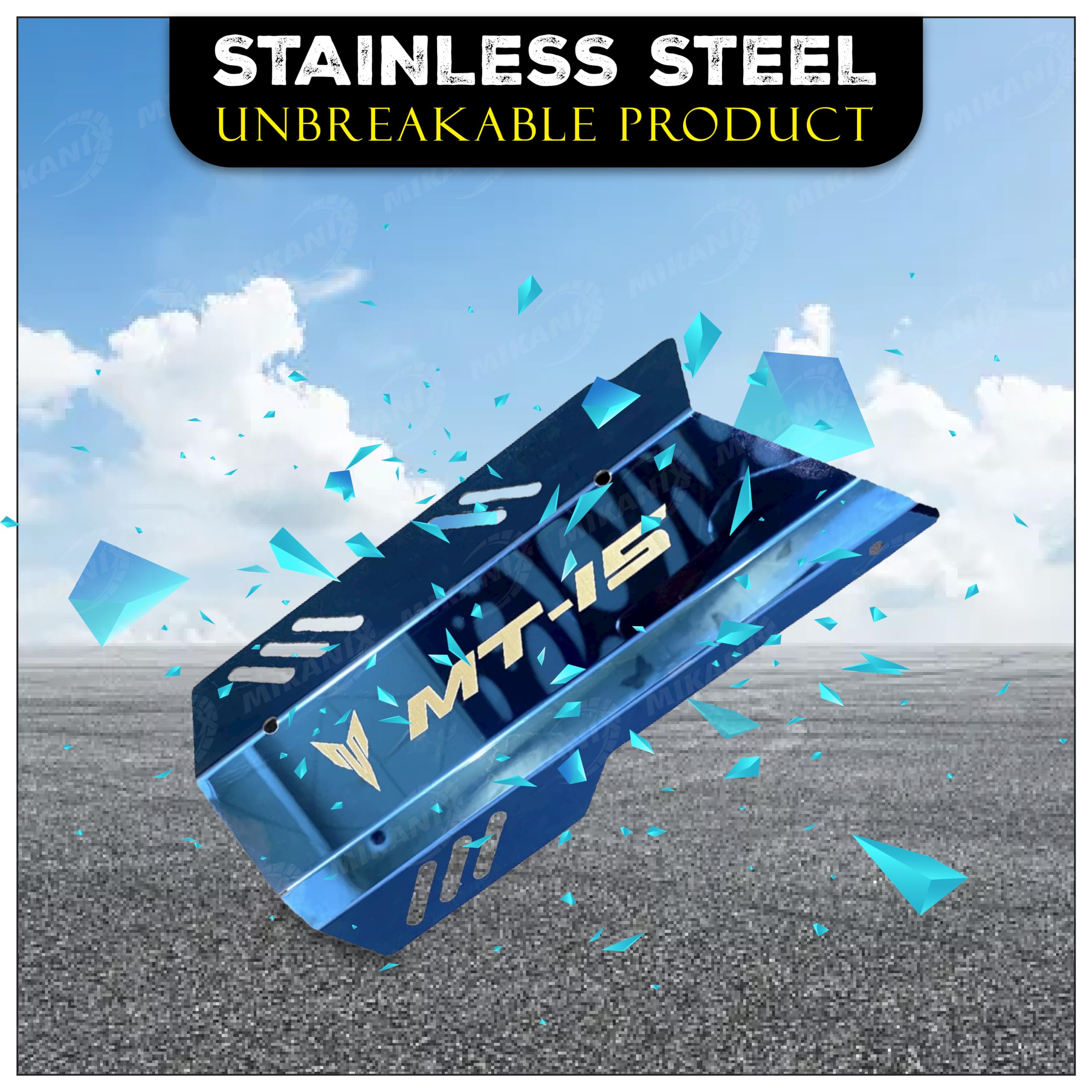 MIKANIX Premium Yamaha MT-15 Exhaust Cover Silencer Protector (Blue)