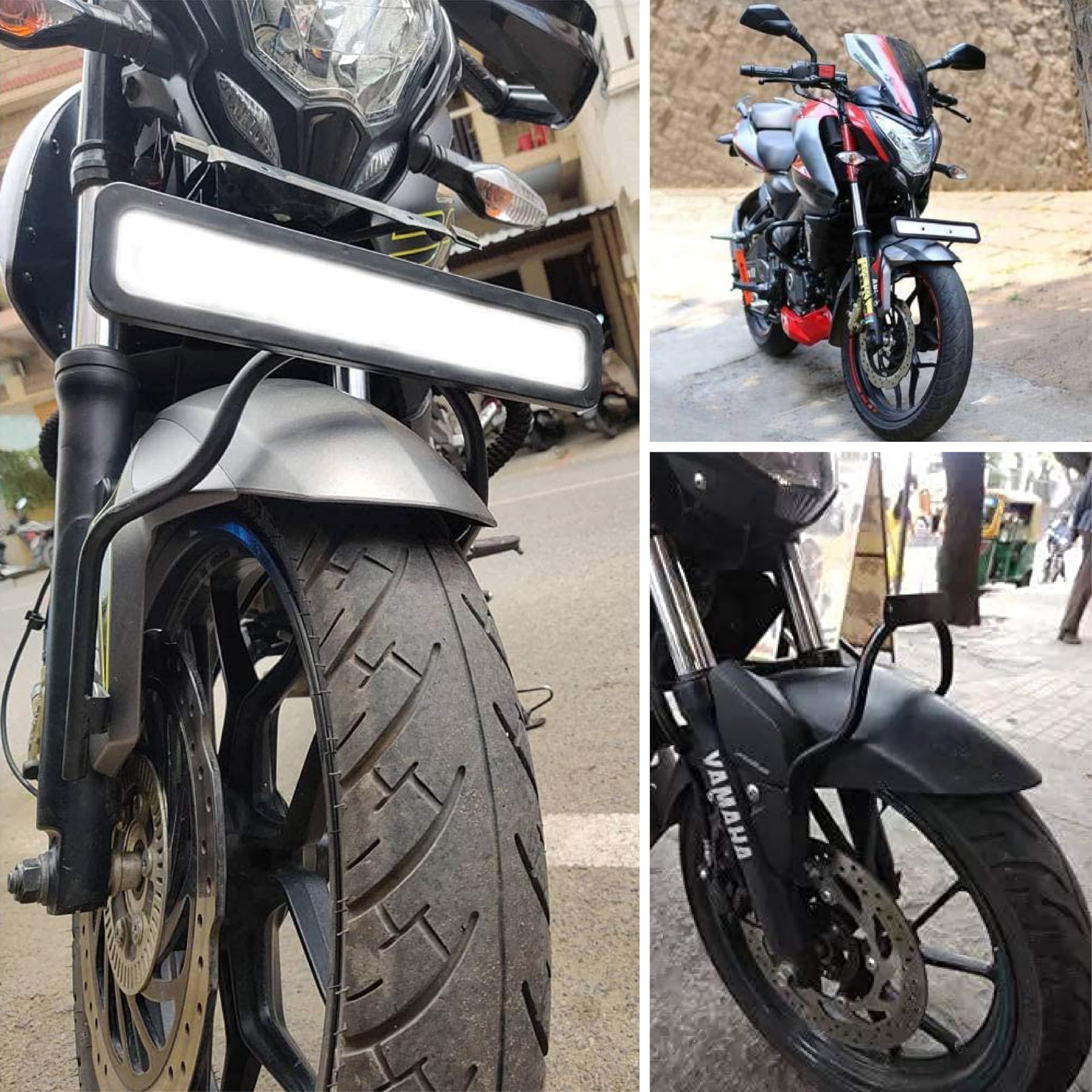 MIKANIX Bike Front Number Plate Holder Bracket | Fits All Motorcycles | Heavy-Duty Metal | Rust-Free & Anti-Vibration Design Compatible with (DOMINAR)