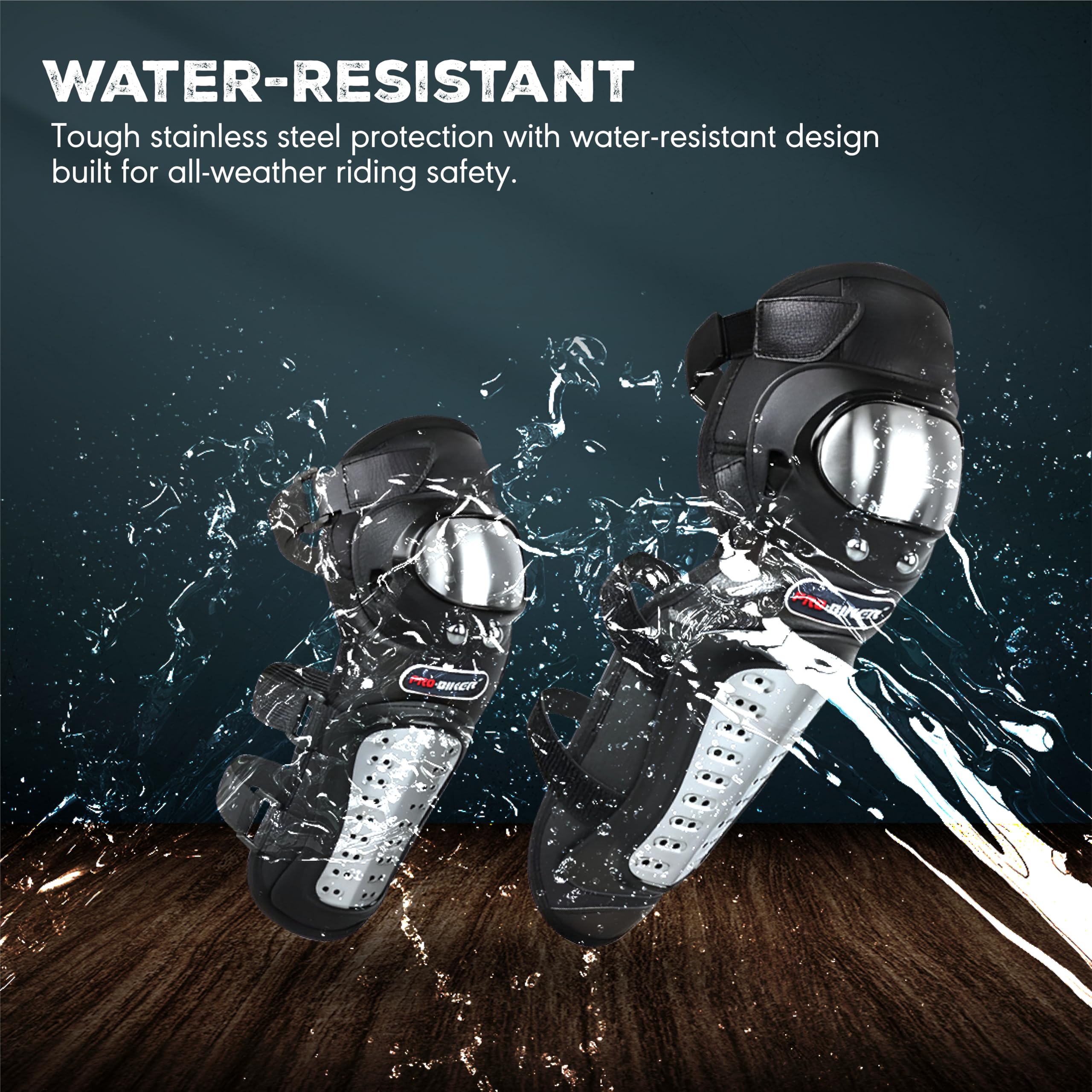 OBEROI'S TRADERS Knee Elbow Guard for Bikers & Riders Stainless Steel with ABS Plastic & Cushioning Pads | Protective Gear for Moto Sports, Skating | Heavy Duty Knee & Elbow Protection for Unisex