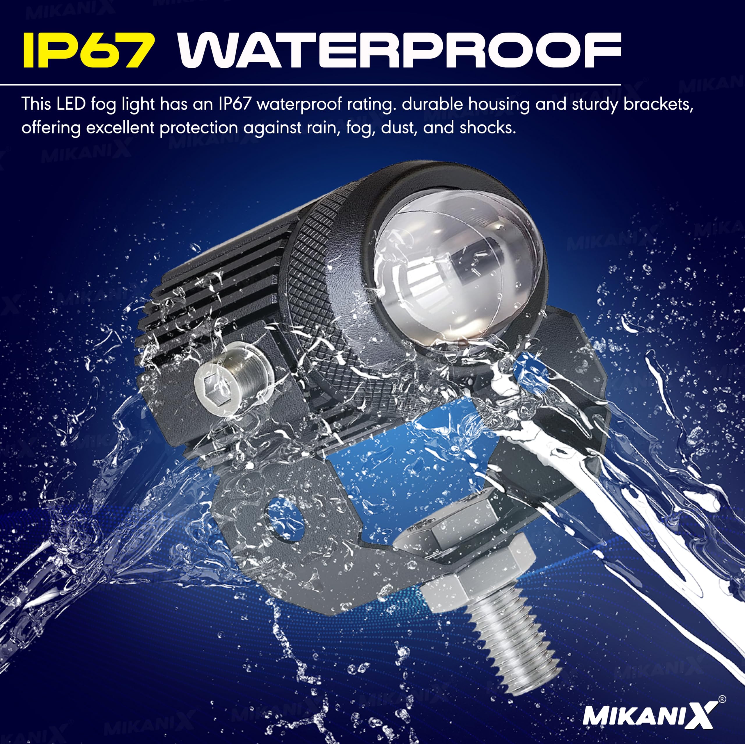 MIKANIX Universal Mini Drive LED Fog Light Projector/Flasher Lamp With On/Off Switch Button For Car & Bike Fog Lamp, Dash Light Motorbike, Car, Van Xenon