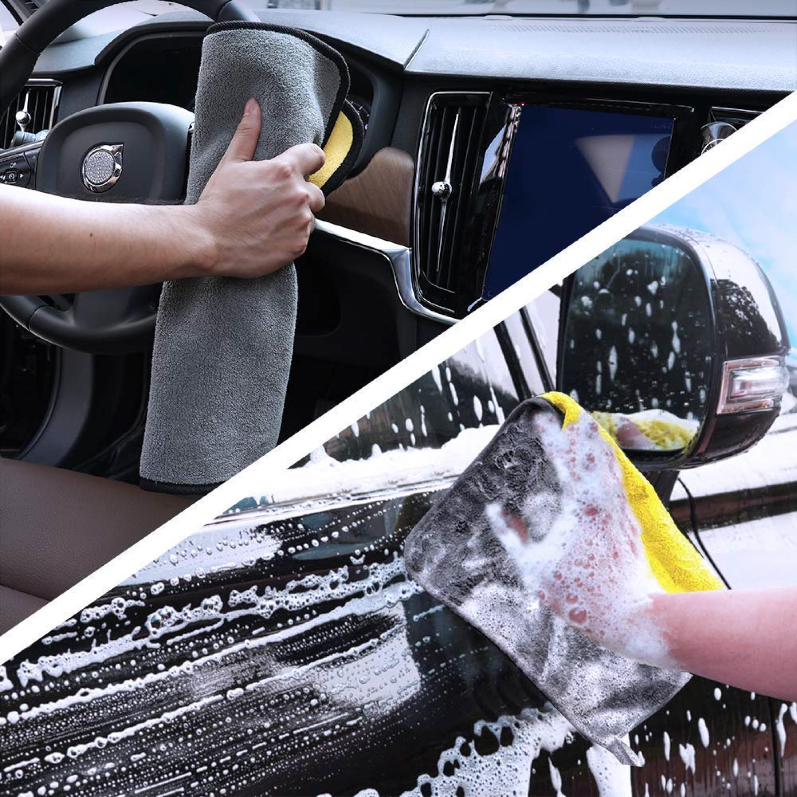 MIKANIX Microfiber Cloth for Car, Bike, Home, Sweat & Gym Use – Ultra Soft, Lint-Free, Super Absorbent Multi-Purpose Towel for Cleaning, Polishing, Dusting, and Wiping