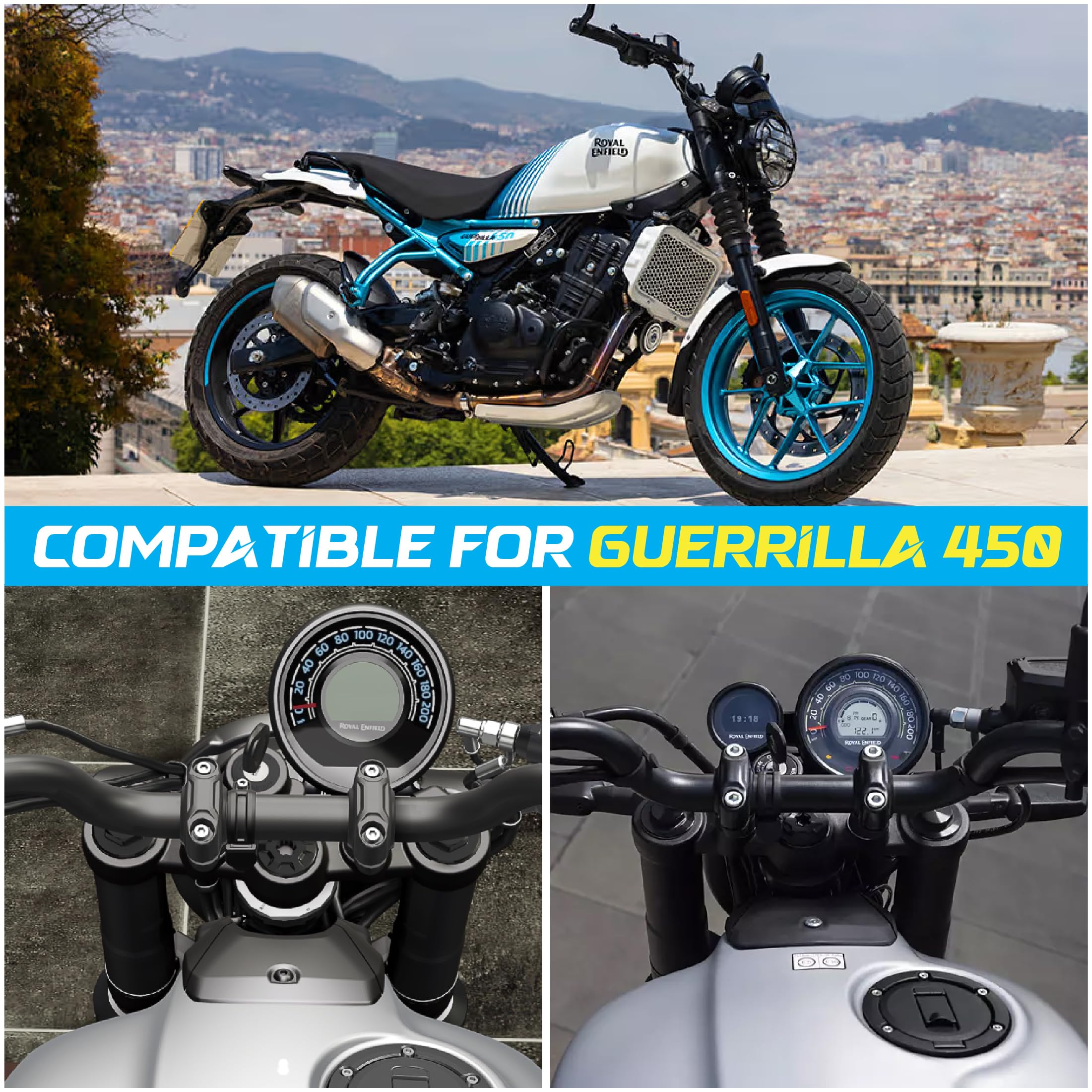 OBEROI'S TRADERS Bike Handlebar Riser | Handle Height Raiser Clamp Kit | Enhanced Comfort and Control | Compatible with Gurrilla 450