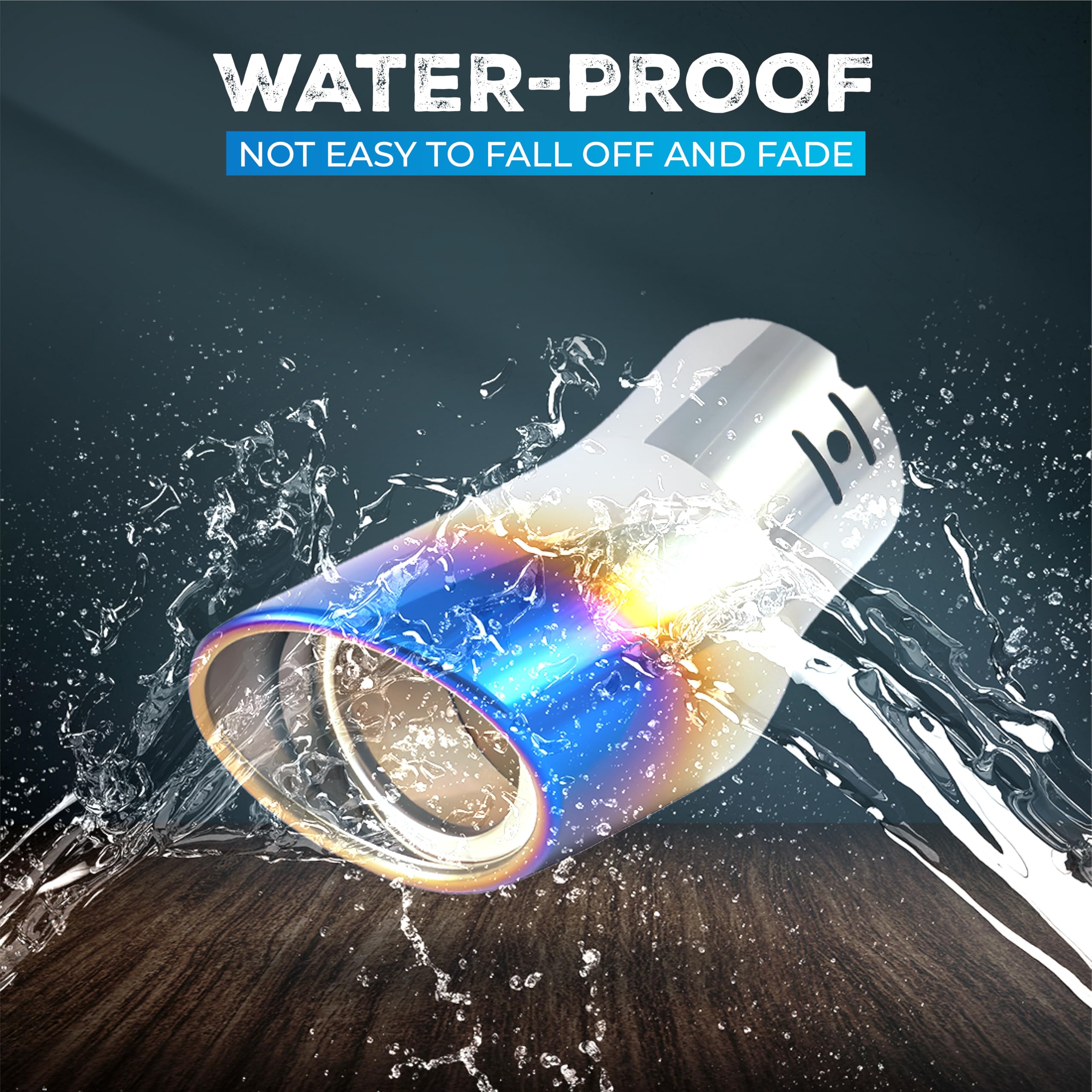 MIKANIX Universal Car Exhaust Muffler Tip | Stainless Steel Burnt Look Silencer End Pipe | Anti-Rust, Stylish Oval Exhaust Tail Pipe with Fitting Kit (MULTICOLOR)