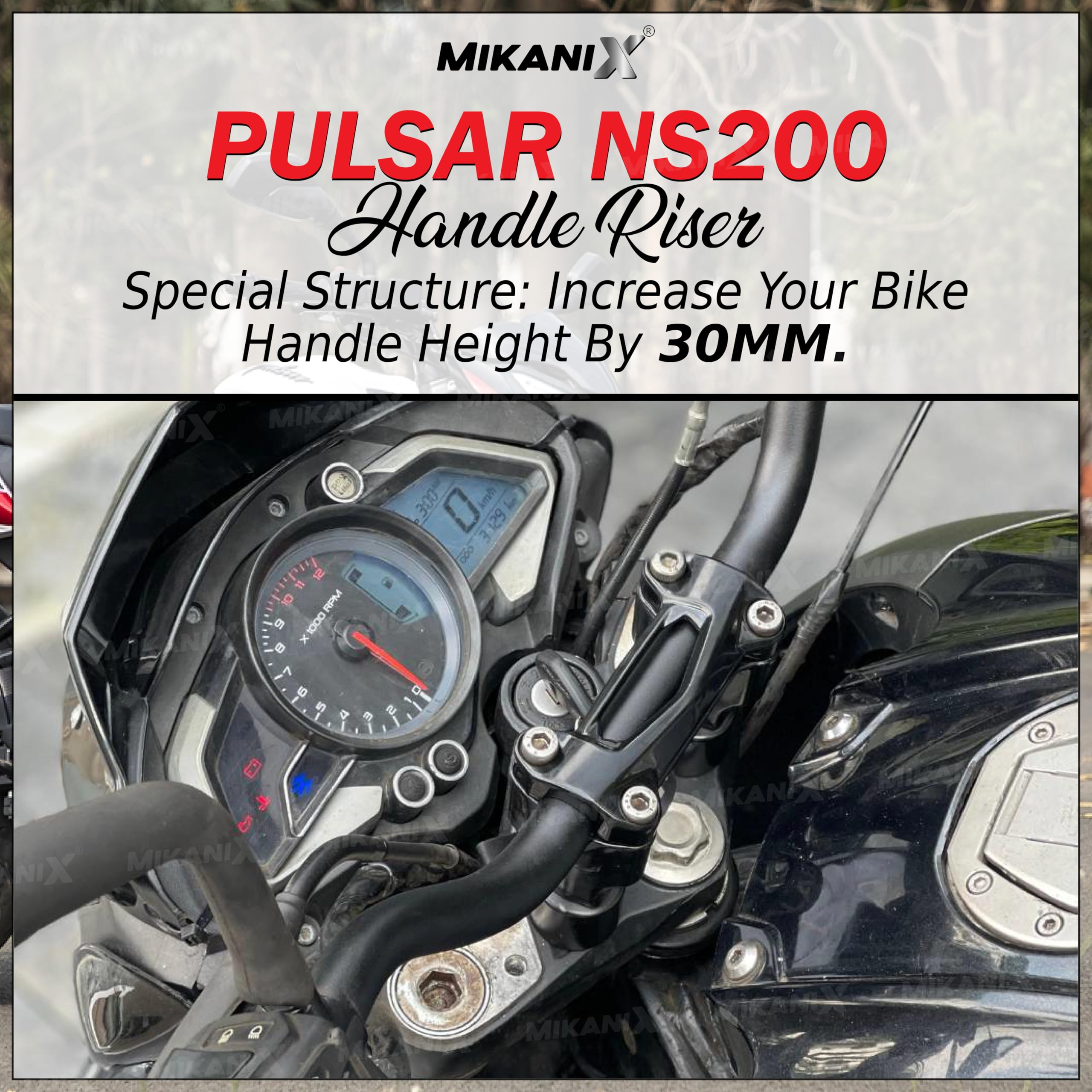 OBEROI'S TRADERS Pulsar NS 200 Handle Riser/Raiser Handlebar Height Riser Clamp Kit Compatible For Bajaj Pulsar NS 200