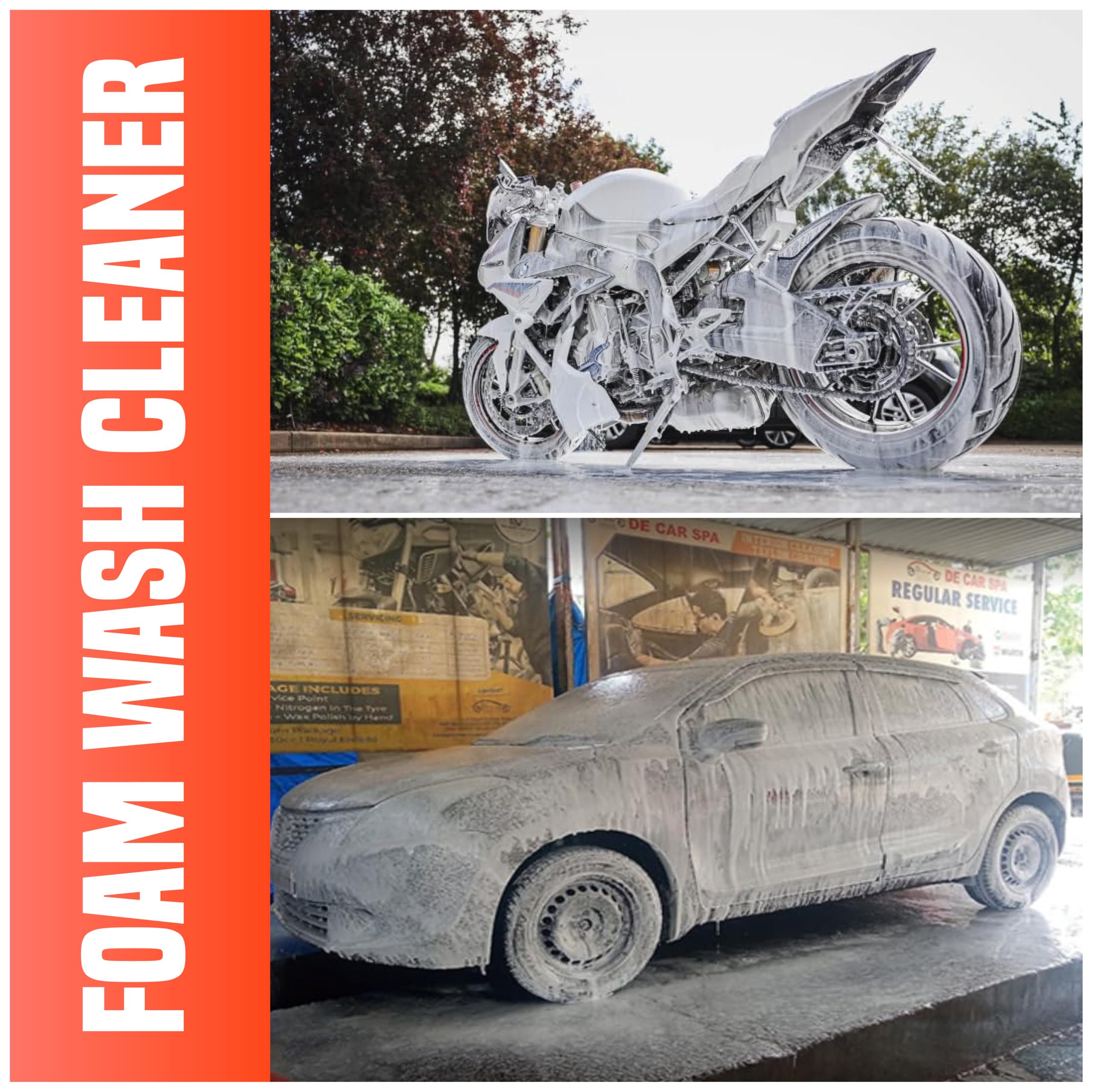 OBEROI'S TRADERS Combo Of Chain Cleaner + Chain Lube + Car & Bike Shiner Spray | Cleaning Brush | Cleans | Shines & Protects Chain Oil