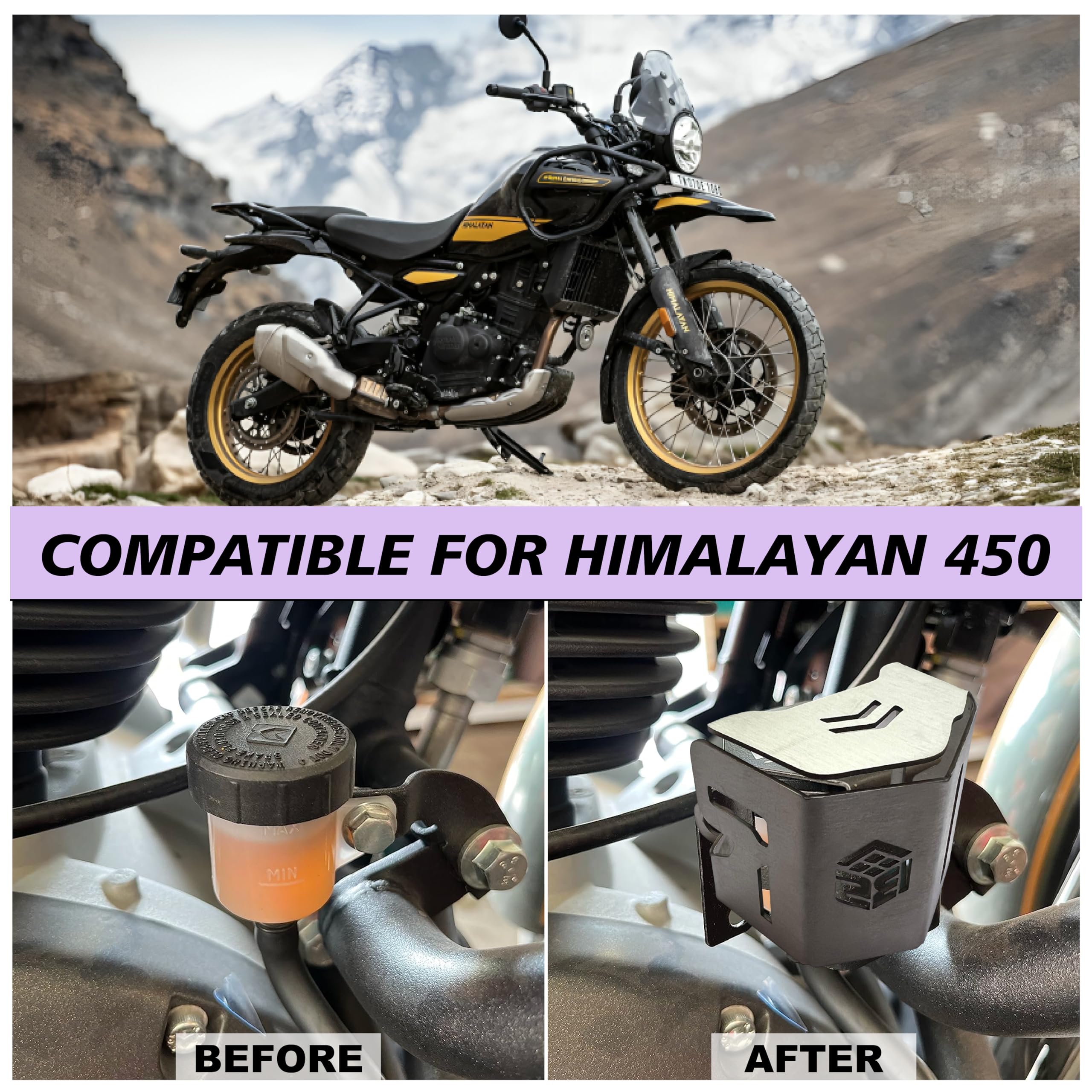 OBEROI'S TRADERS Rear Brake Oil Container Guard | Fluid Reservoir Cap Compatible With Royal Enfield Himalayan 450