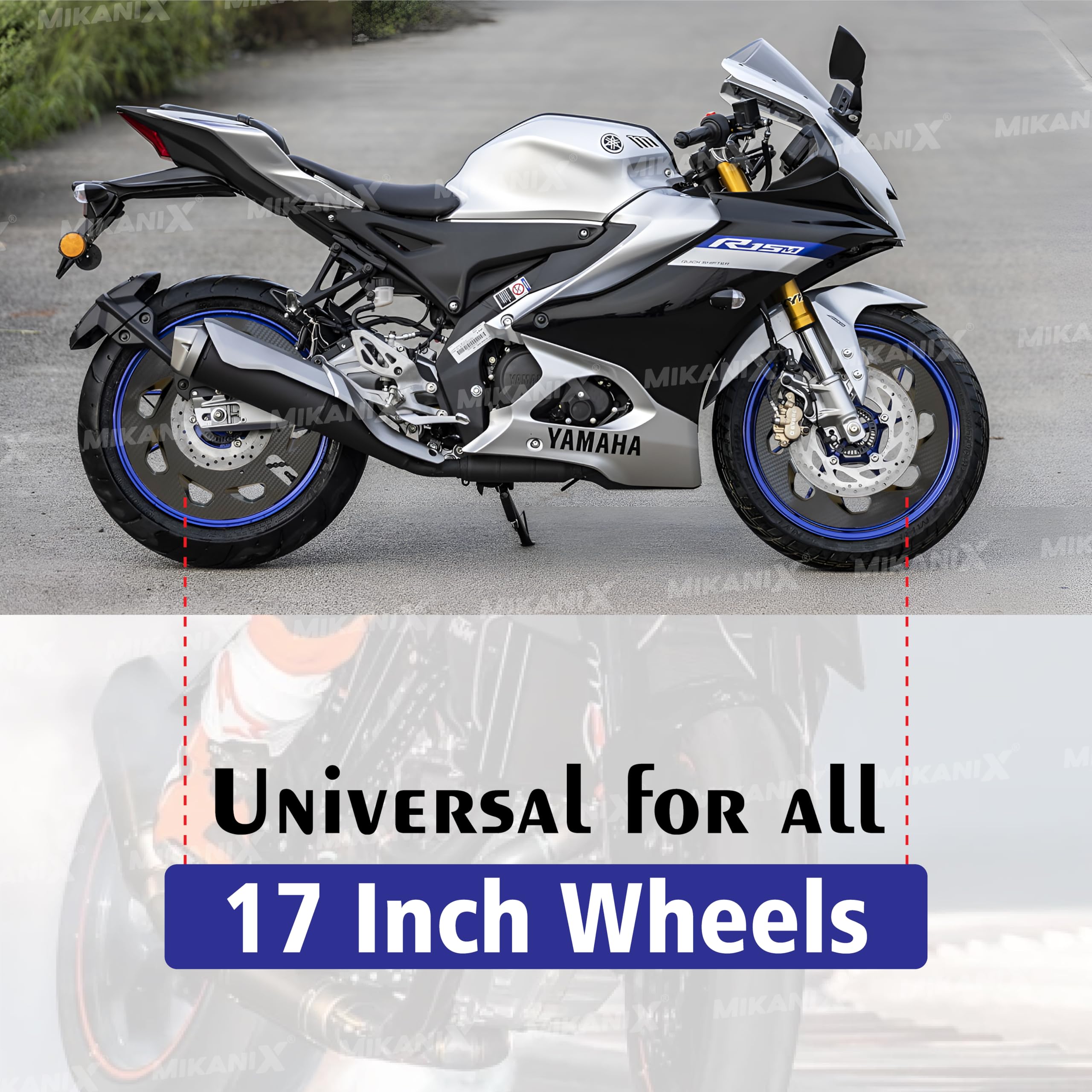 OBEROI'S TRADERS Carbon Finish Universal Front | Rear Pro Disc Wheel Cover | Alloy Hubcap Cover 17 Inch Bike Fairing Kit for All Bikes